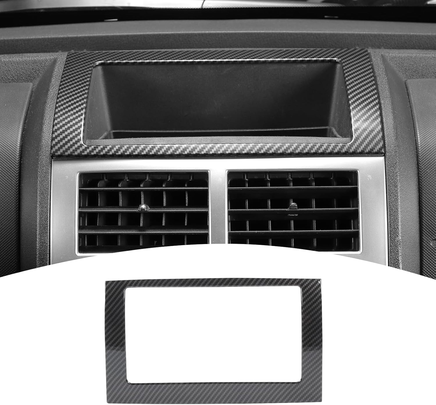 for Nitro Center Console Dash Storage Tray Cover Trim Fit for Dodge Nitro 2007-2012 Black Carbon Fiber Interior Accessories 1pcs