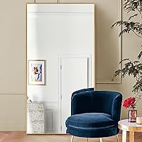 Vista 117 de NeuType Espejo arqueado de longitud completa, 71 x 32 pulgadas, espejo grande de cuerpo completo con marco de metal de aluminio, protección contra