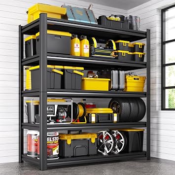 39% off: Heavy Duty Metal Garage Shelving Unit, 71.2" H x 35.4" W x 15.7" D, 5-Tier …