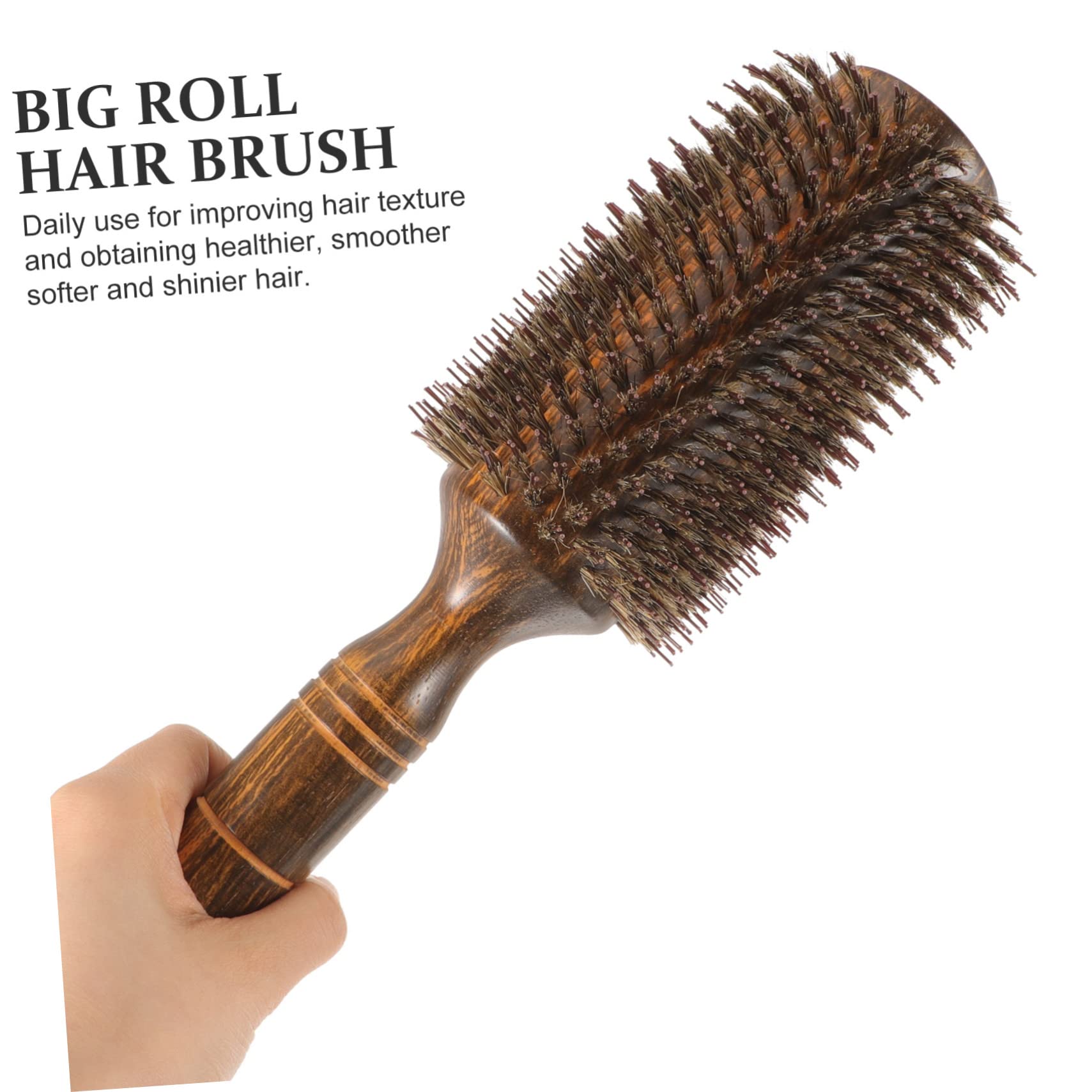 Peine Rizador De Madera Para Cabello Rizado Herramienta De Peinar Cepillo Para Secar Secador Para Mujeres y Niñas Casa