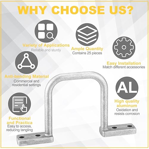 Miniatura 4 de Yaocom 25 anillos de distribución de aluminio en D para clasificar cables eléctricos, anillo D de gestión de cables, para uso comercial y