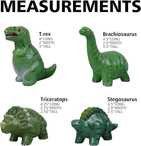 Miniatura 2 de Jet Creations Juego de 4 figuras de dinosaurio, 4.5 pulgadas, aroma a perla, 4 colores, exhibición de escritorio, juguetes dobles como Neo Squishy