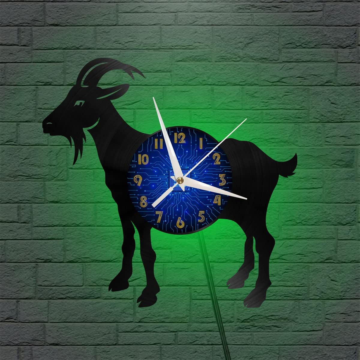 Cadeau créatif original : horloge murale vinyle 12 pouces sur le thème Old Goat