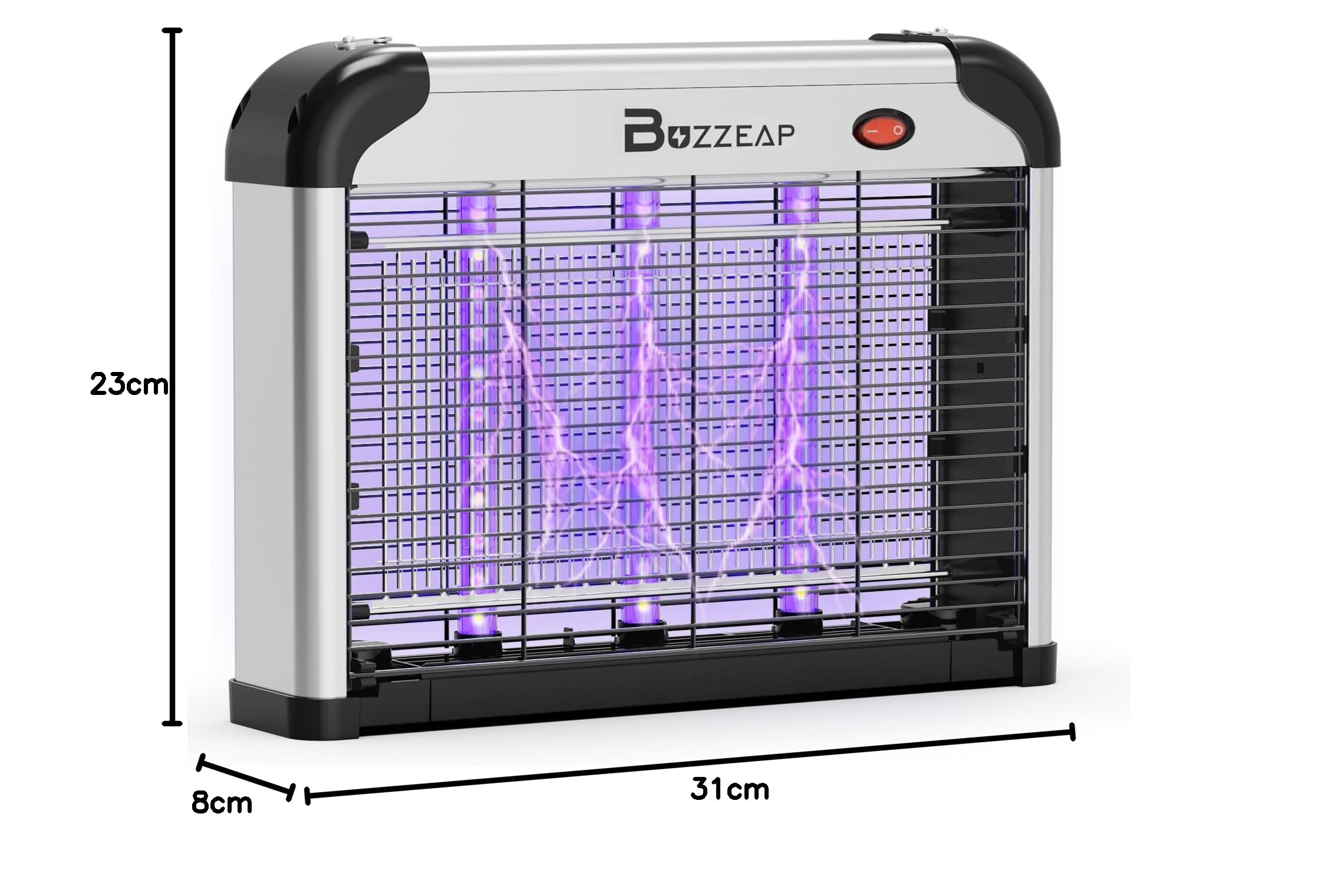 Lámpara Antimosquitos Eléctrica 4200V con Doble Onda UV 365+395nm - Matainsectos para Interiores Sin Químicos, Inodora, Trampa para Moscas y Mosquitos con Red Eléctrica