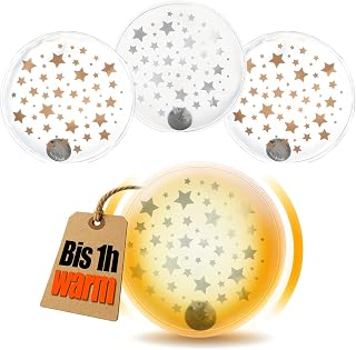 COM-FOUR® 4X Calentadores de Bolsillo Calentadores de Bolsillo Reutilizables - Calentadores de Manos con Estrellas pequeñas - Almohadilla térmica (04 Piezas - Estrellas pequeñas Transparentes)