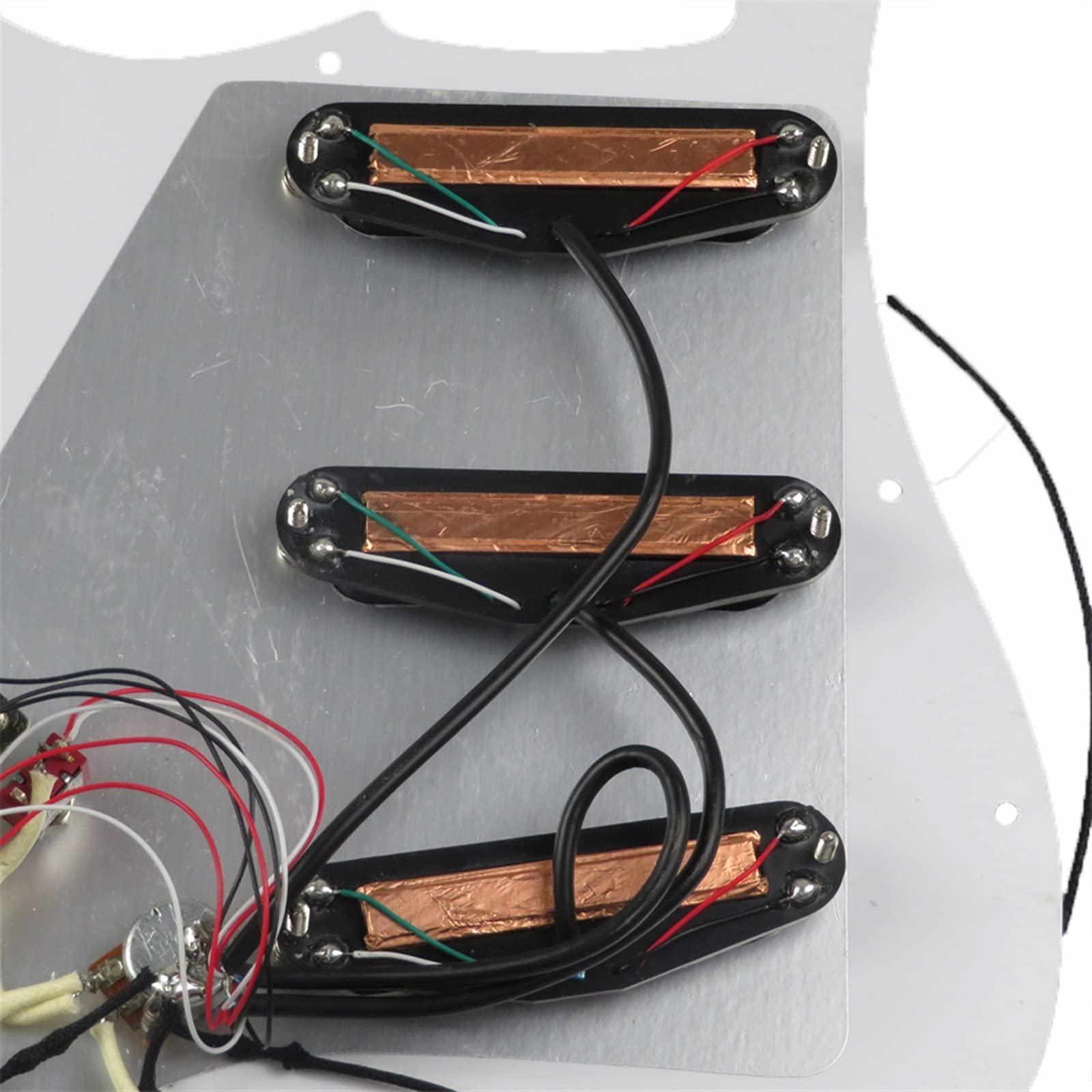 Pomarańczowa Maskownica Gitarowa Z Białym Przetwornikiem Podwójne Szyny Humbucker Pickup Wstępnie Okablowany Zestaw Pickguard Wstępnie Okablowana Pickguard