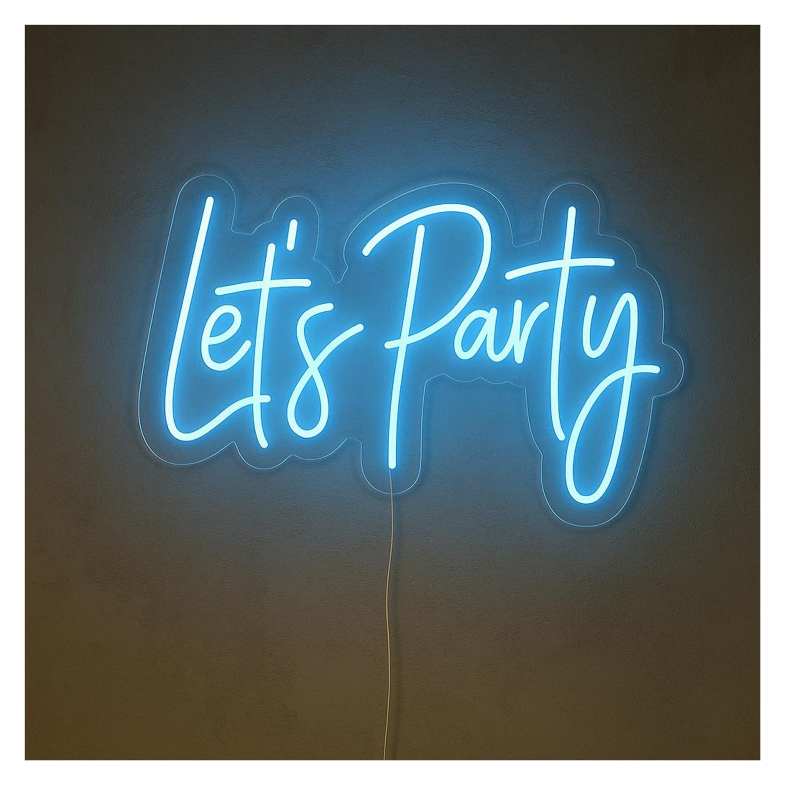 Shouxi D Sign Lamp Let's Party Neon Sign, Suitable For Birthday Event Backdrop Wall Ecor With Immable 51Cm