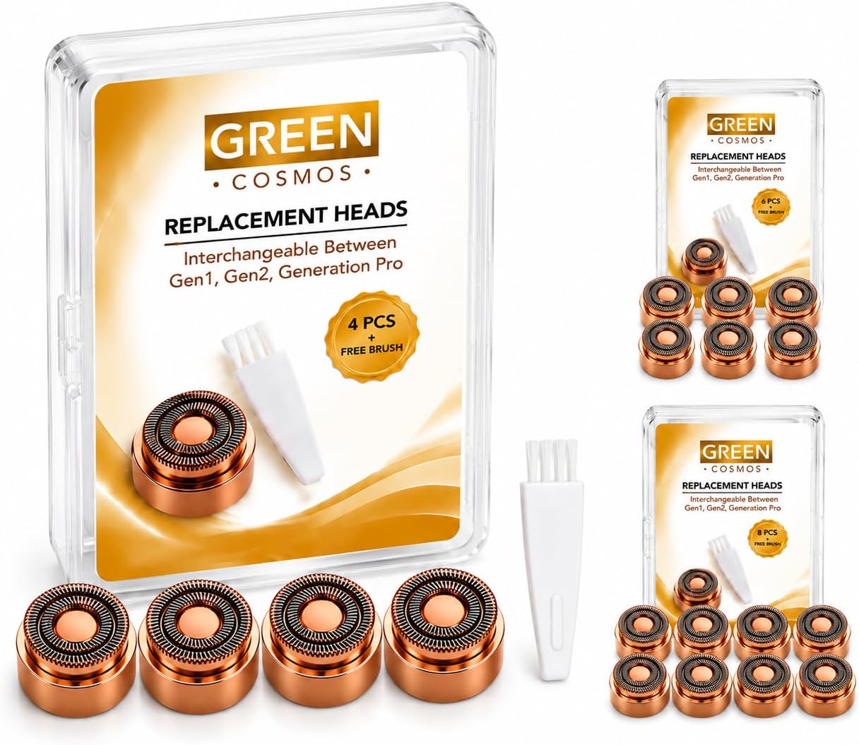 Replacement Heads for Flawless Facial Hair Remover, Replacement Blades for Finishing Touch Flawless Hair Removal Gen 1 and Gen 2
