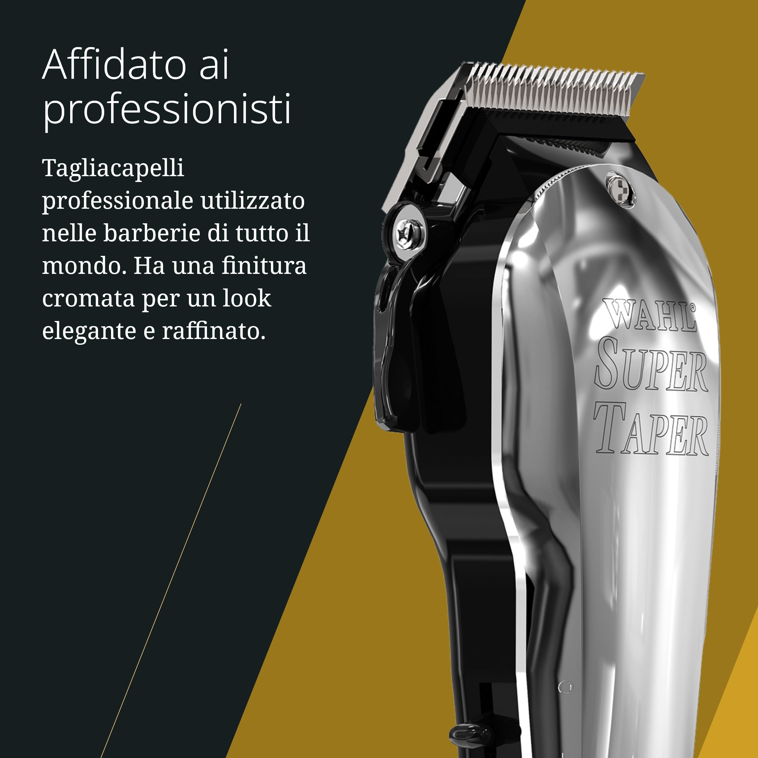 Wahl Chrome Super Taper - Per tagliare grandi quantità di capelli e sfumatura - nero/argento