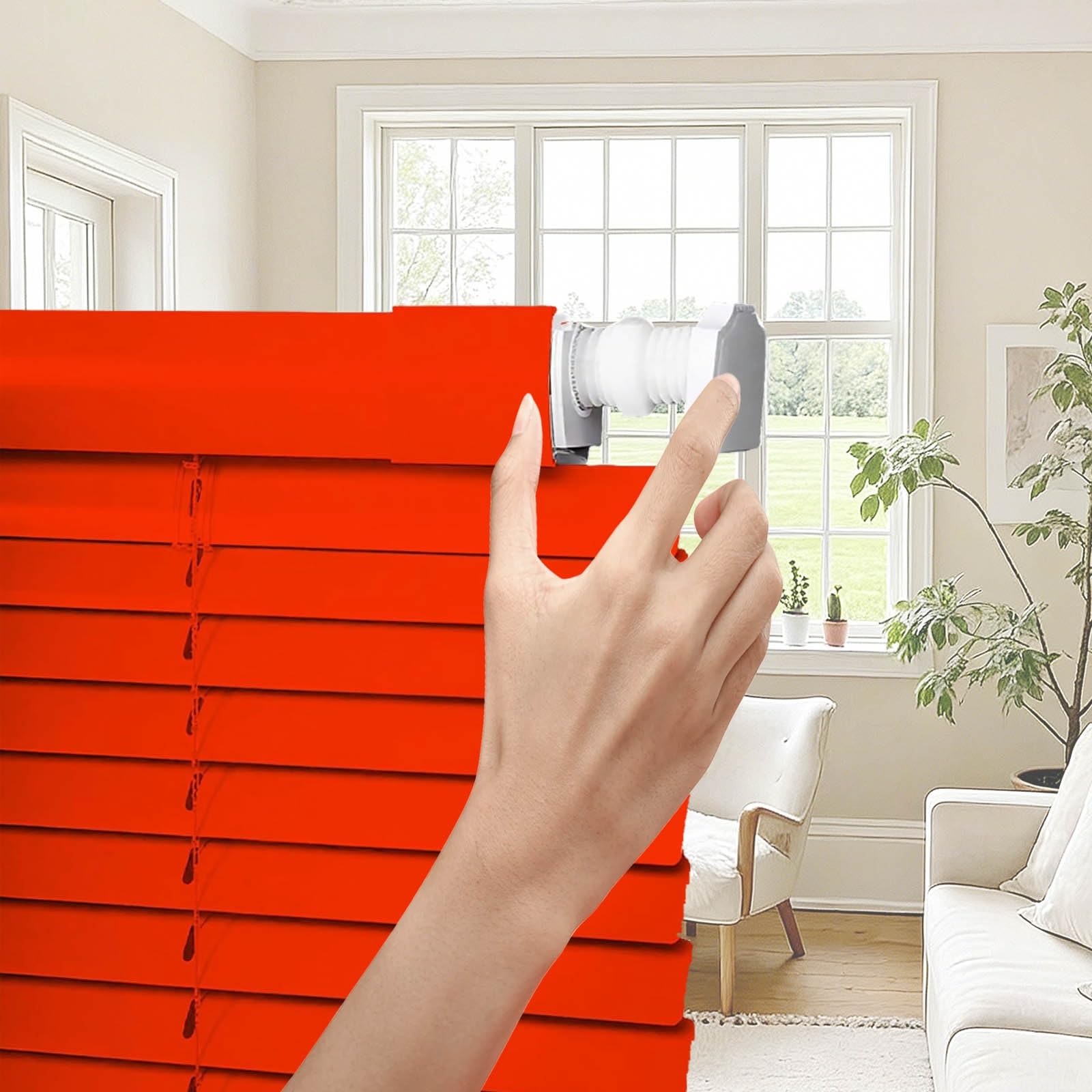 Persianas horizontales de aluminio rojas de 1 pulgada opacas para ventanas de interior