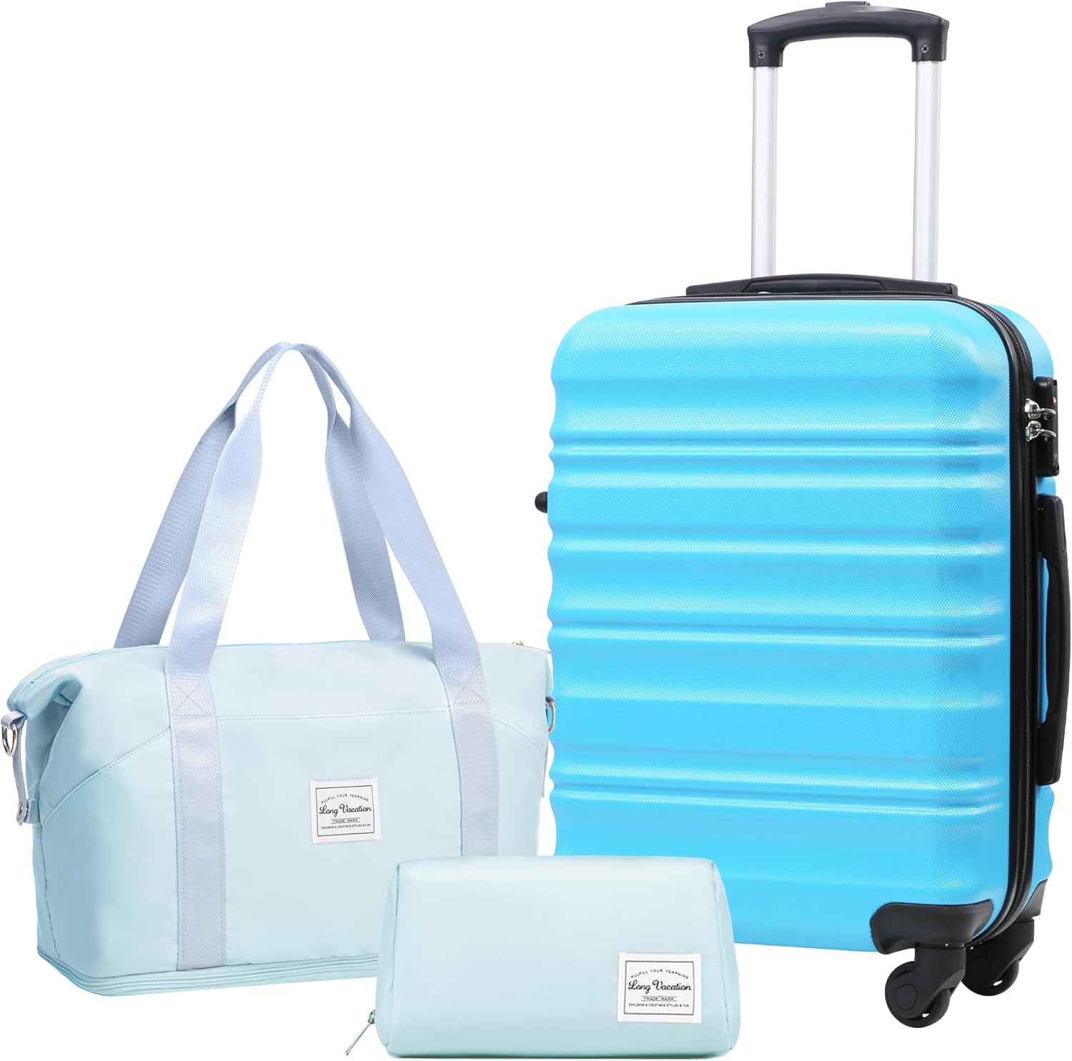 LONG VACATION Luggage Set 4 Piece Luggage Set ABS