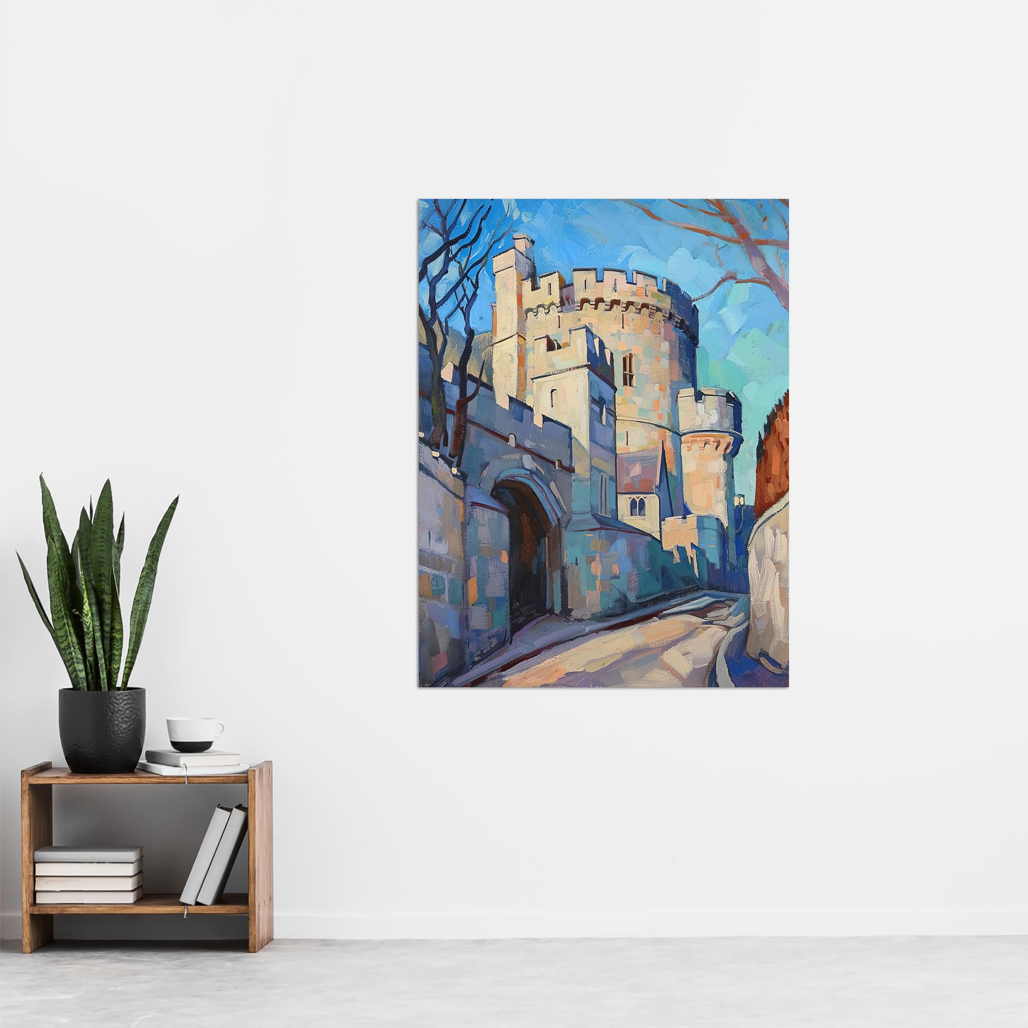 Artery8 Windsor Castle UK Royal King Charles Oil Painting Living Room Extra Large XL Wall Art Poster Print - Image 4