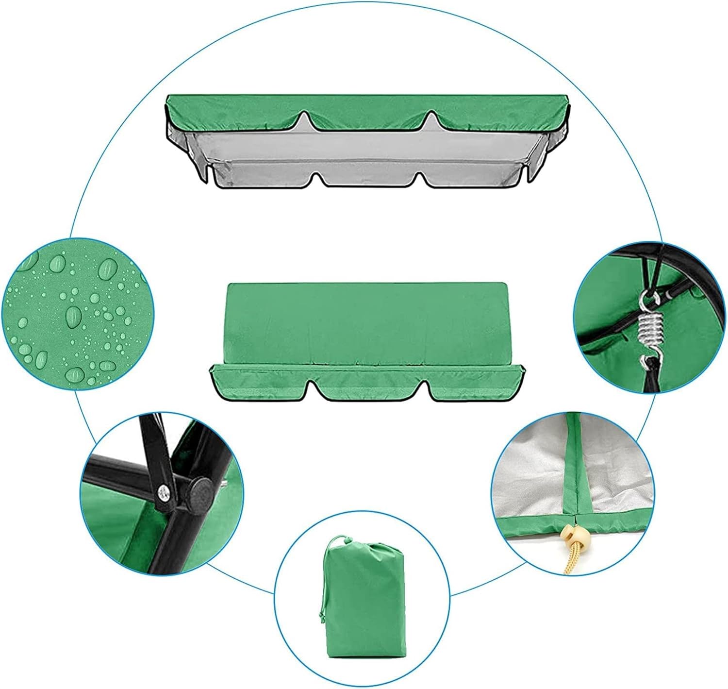 Replacement Cover Swing Ceiling Cloth Rain Cover Outdoor Awning Courtyard Patio Lawn & Garden Tree Swing for Adults Couch