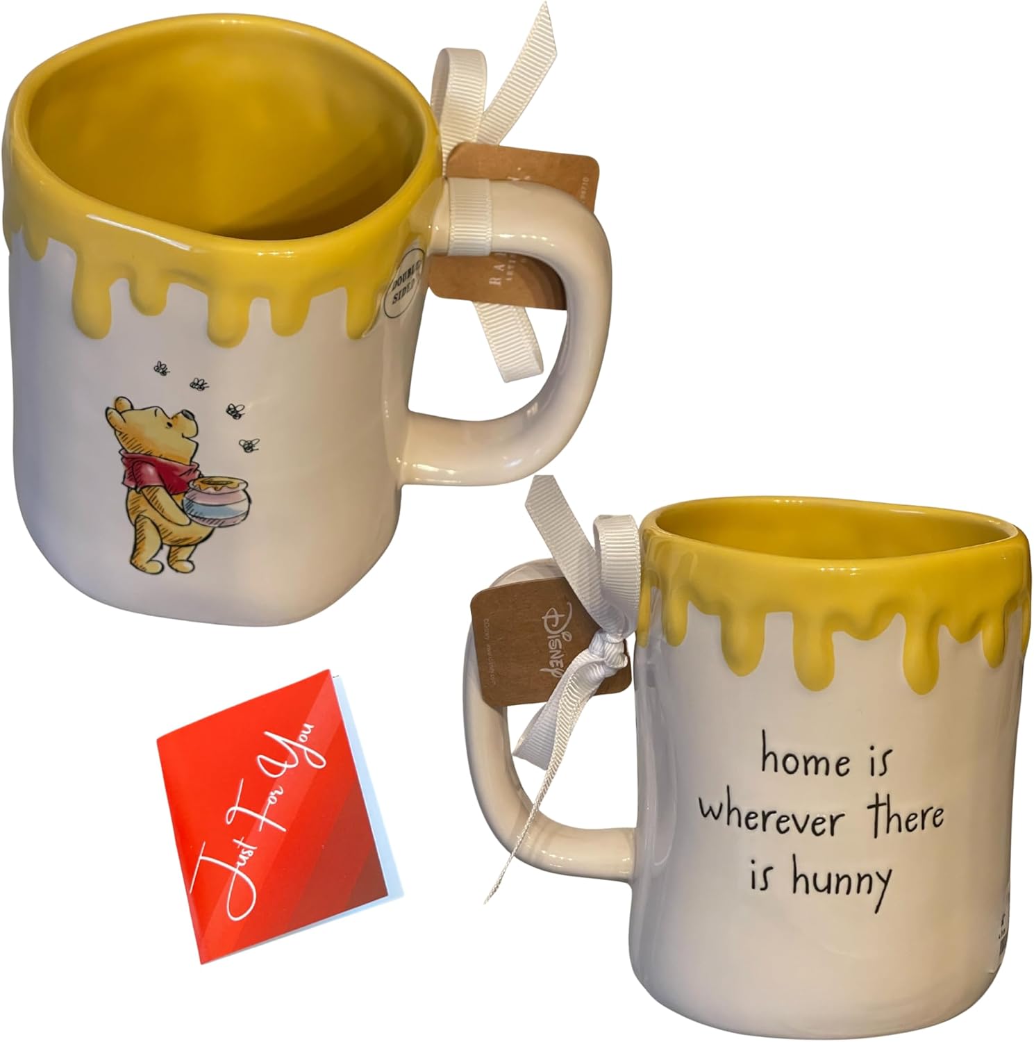 Rae Dunn - Winnie Coffee Mug Variations, Winnie - Pooh Bear Sketch, Hunny with Artistix Christmas Shoppe® Gift Tag (Pooh Hunny)