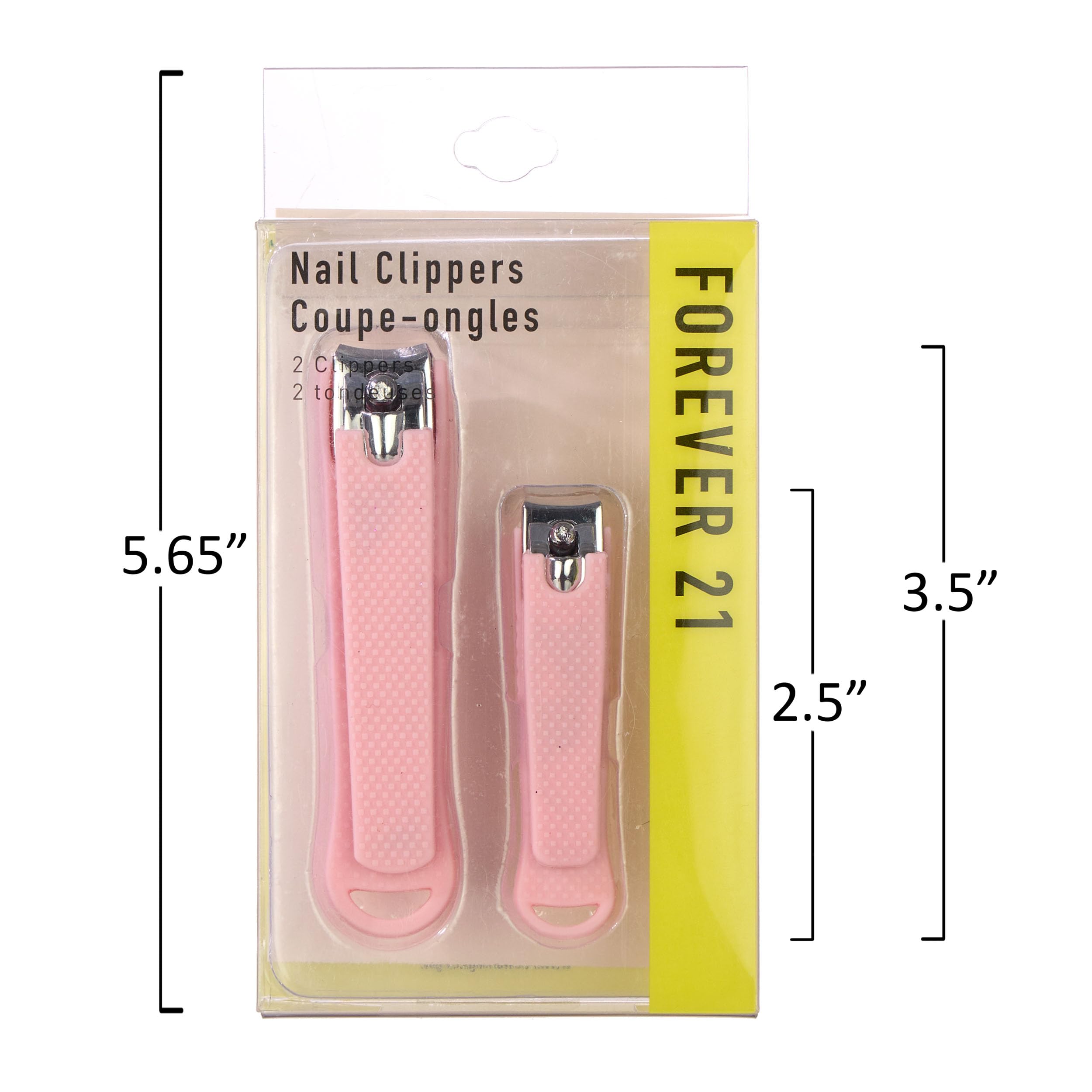 Forever 21 Nagelknipser-Set – 2-teiliges Soft-Touch-Nagelknipser, Vorteilspack, große und kleine Präzisions-Nagelknipser, unverzichtbare Maniküre- und Pediküre-Werkzeuge