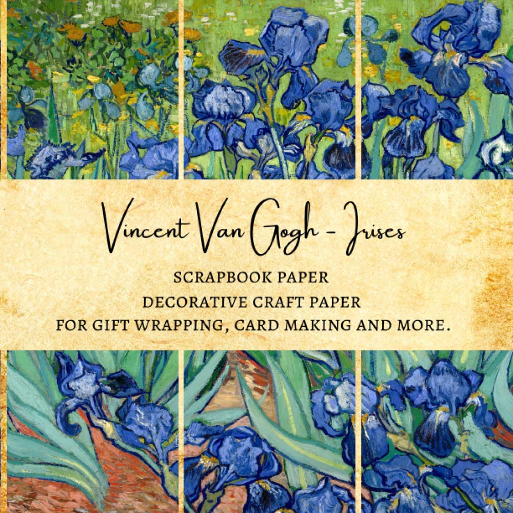 Vincent Van Gogh - Irises Scrapbook paper | Decorative Craft Paper for Gift wrapping, Card Making and More: Premium Famous Art Decor Craft Pages