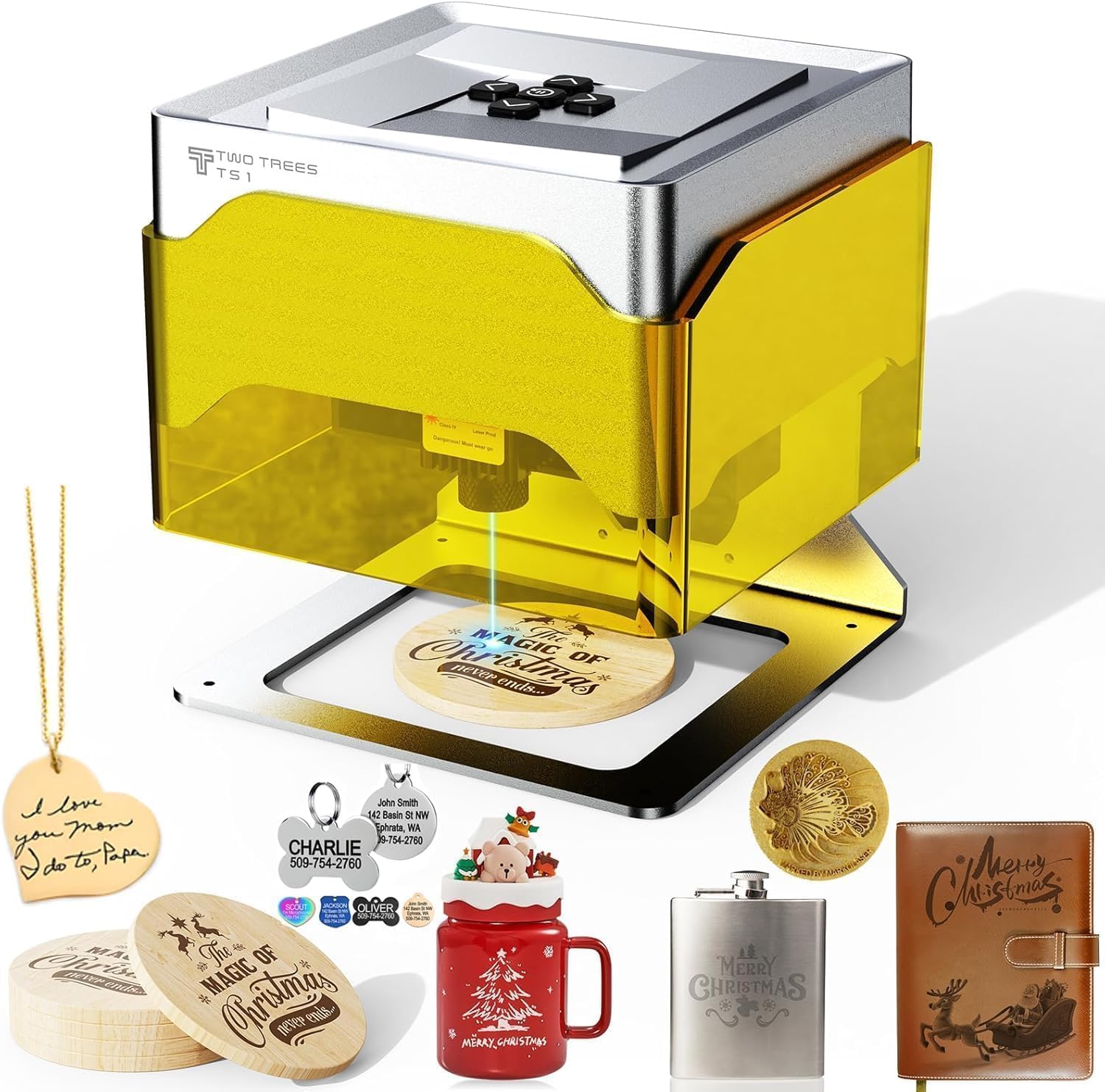 Twotrees TS1 Mini 3W Laser Engraver TB6600 Stepper Motor Driver 4A MGN12H Double Linear Bearing 220/235 / 310mm PEI Build Surface + Spring (TS1)