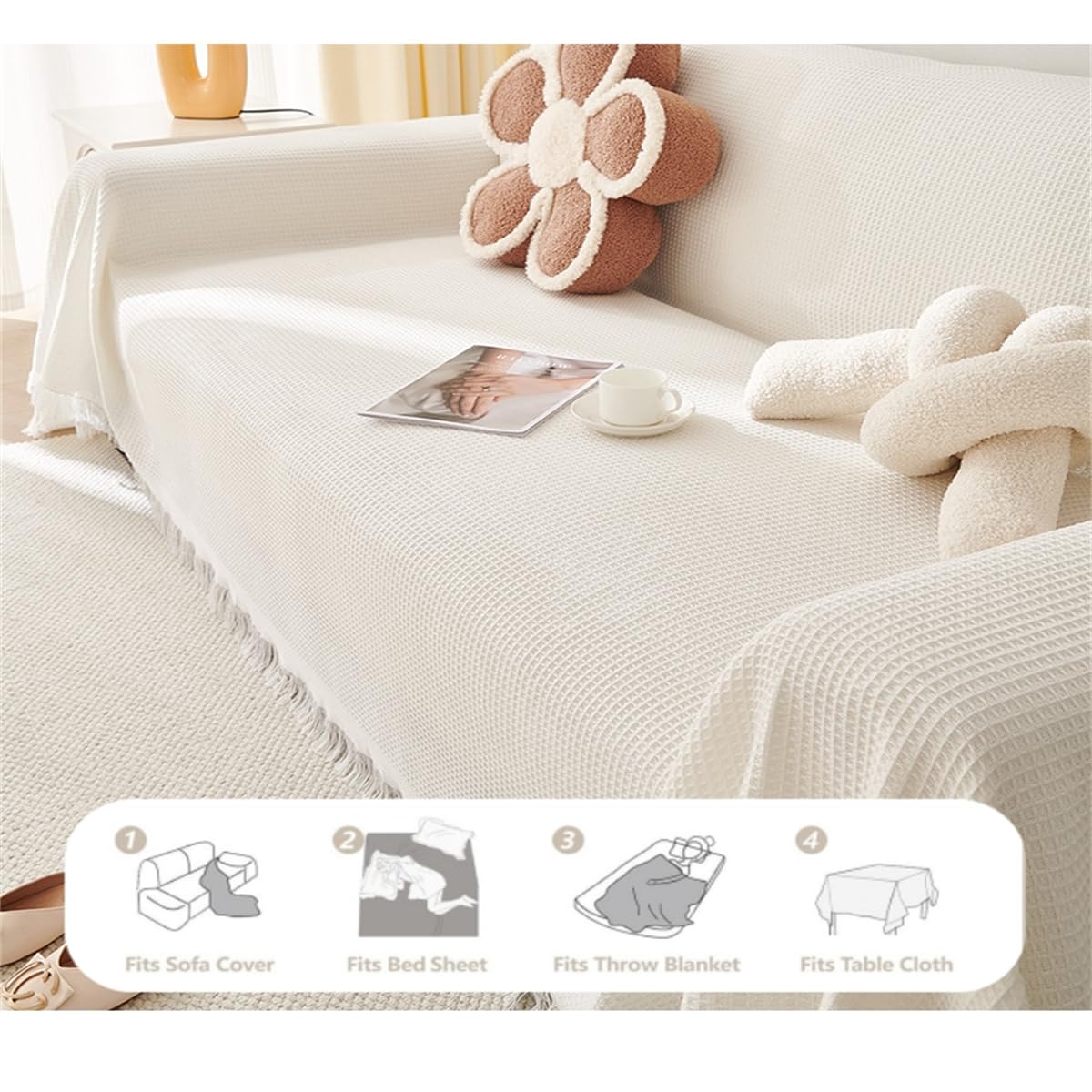 Manta Cama Liviana Manta Sofá 180x250cm Gris Claro - 100% Algodón, Plaid  Suave - Para Sofá O Cama, 4 Estaciones, Decoración Hogar Manta Invierno  Entretiempo, image size:1200x1200