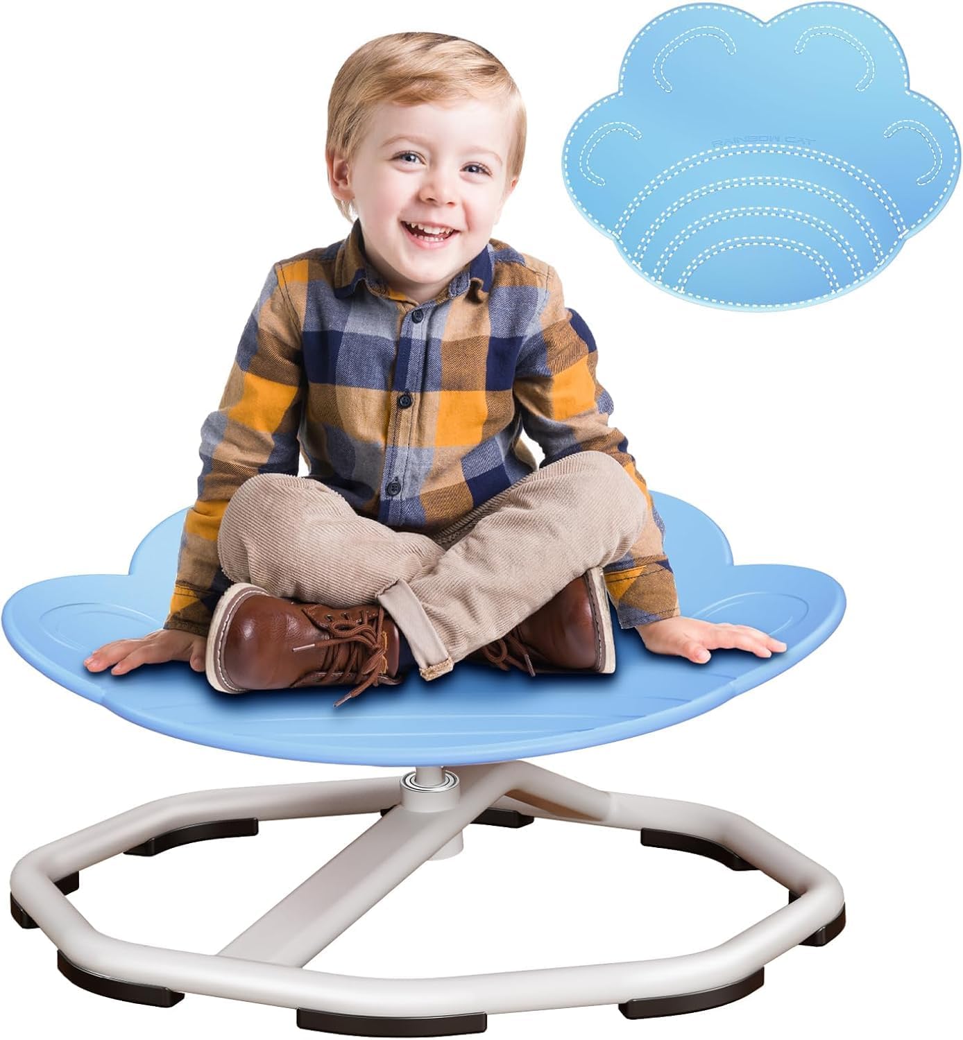 Sensory Swivel Chairs for Kids, Toy Chair for Kid, Training Body Coordination, sit and Spin for Toddlers, ADHD Tools for Kids sit and Spin for Toddlers, Indoor Outdoor Play Equipment (Blue)