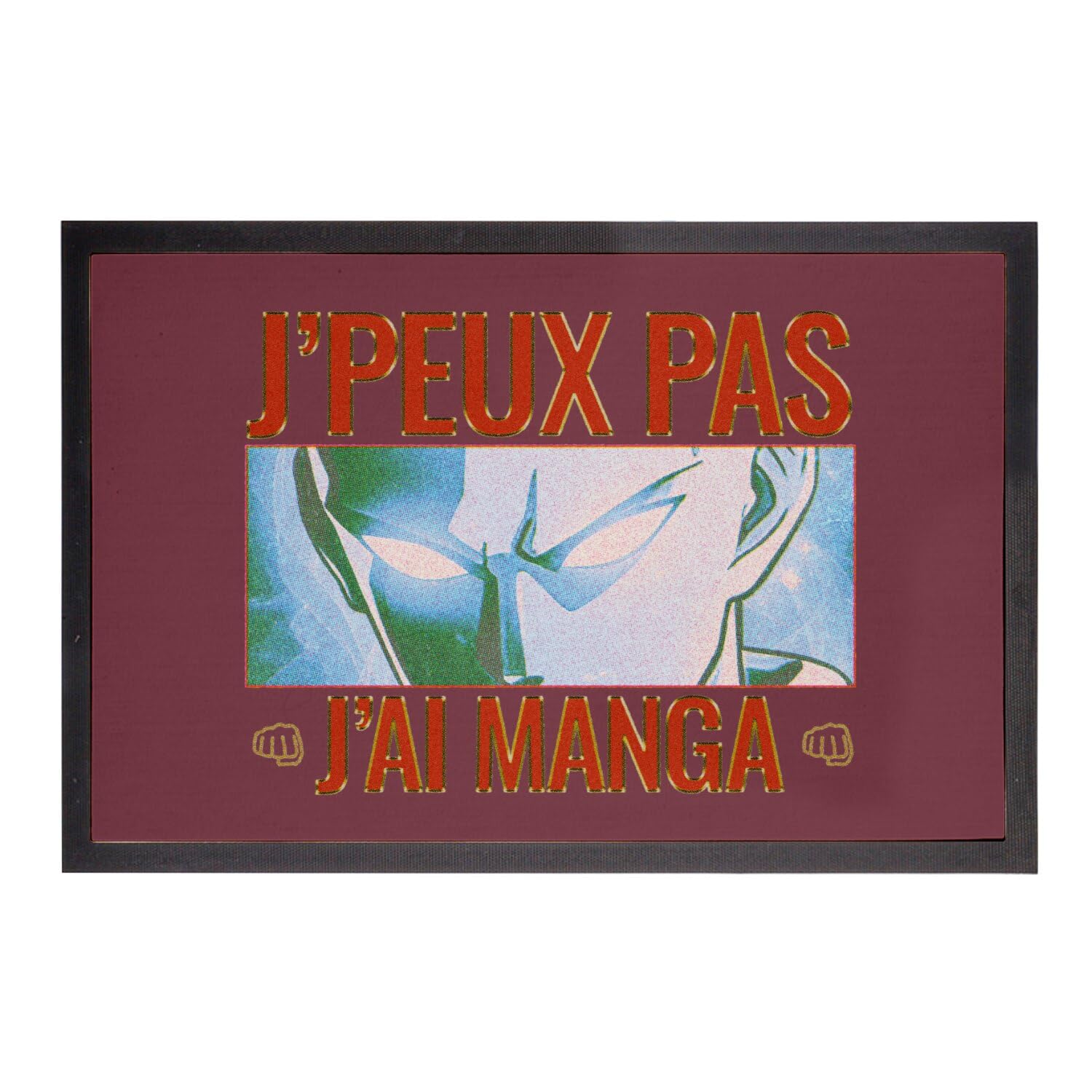 Paillasson rouge Saitama J'peux pas j'ai manga d'entrée otaku 60x40cm
