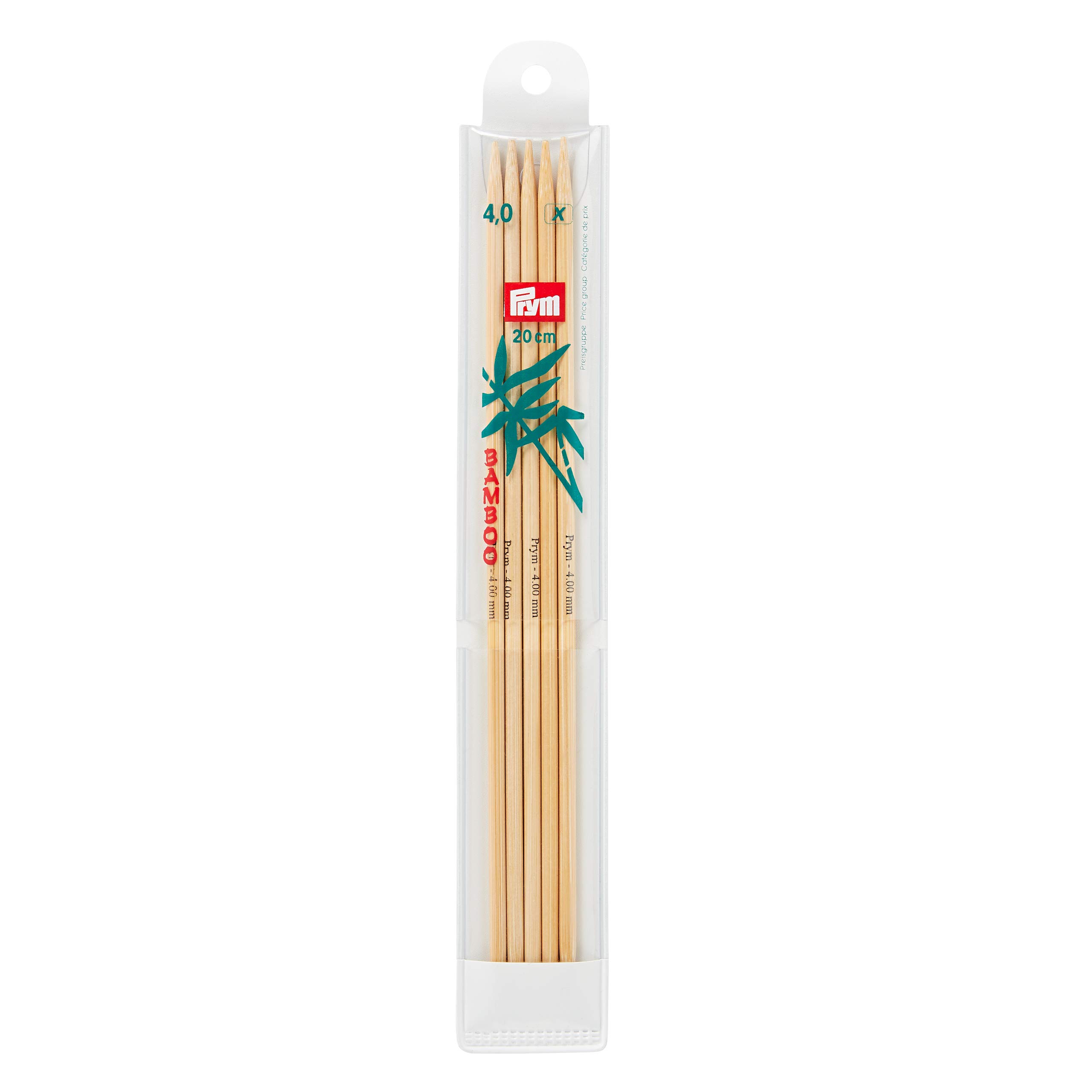 Aiguilles en bambou à double pointes Prym 20cm x 4mm mercerie tricot circulaire beige