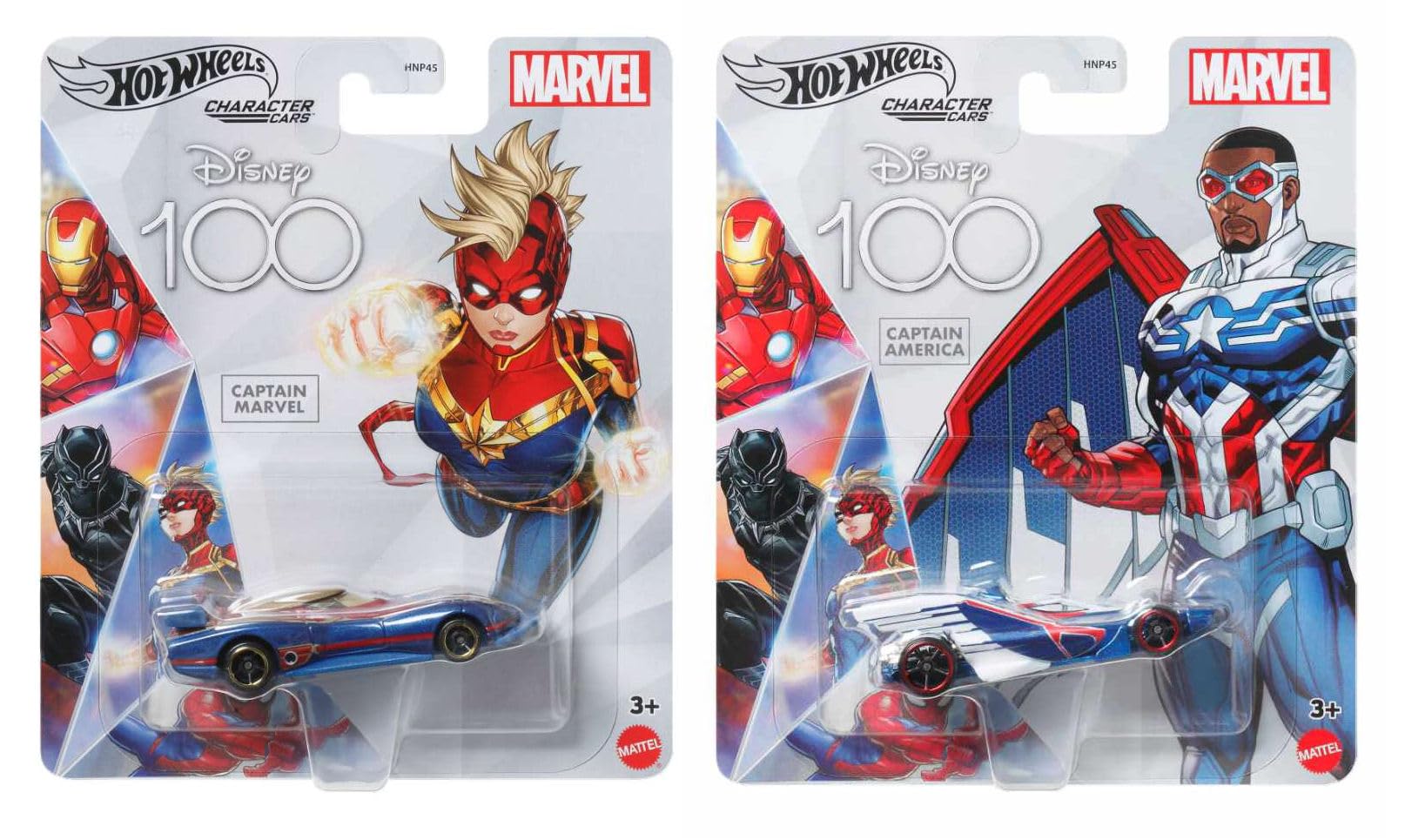 MARVEL+disney Hot Wheels プレミアムセットまとめ Amazon.com: Hot Wheels Disney 100 Marvel Character Cars, Captain