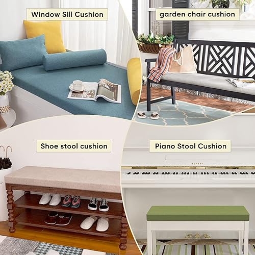 Miniatura 4 de Millsilo Funda de cojín de repuesto personalizada para bancosofá con parte inferior antideslizante, fundas de cojín para columpios de exterior,