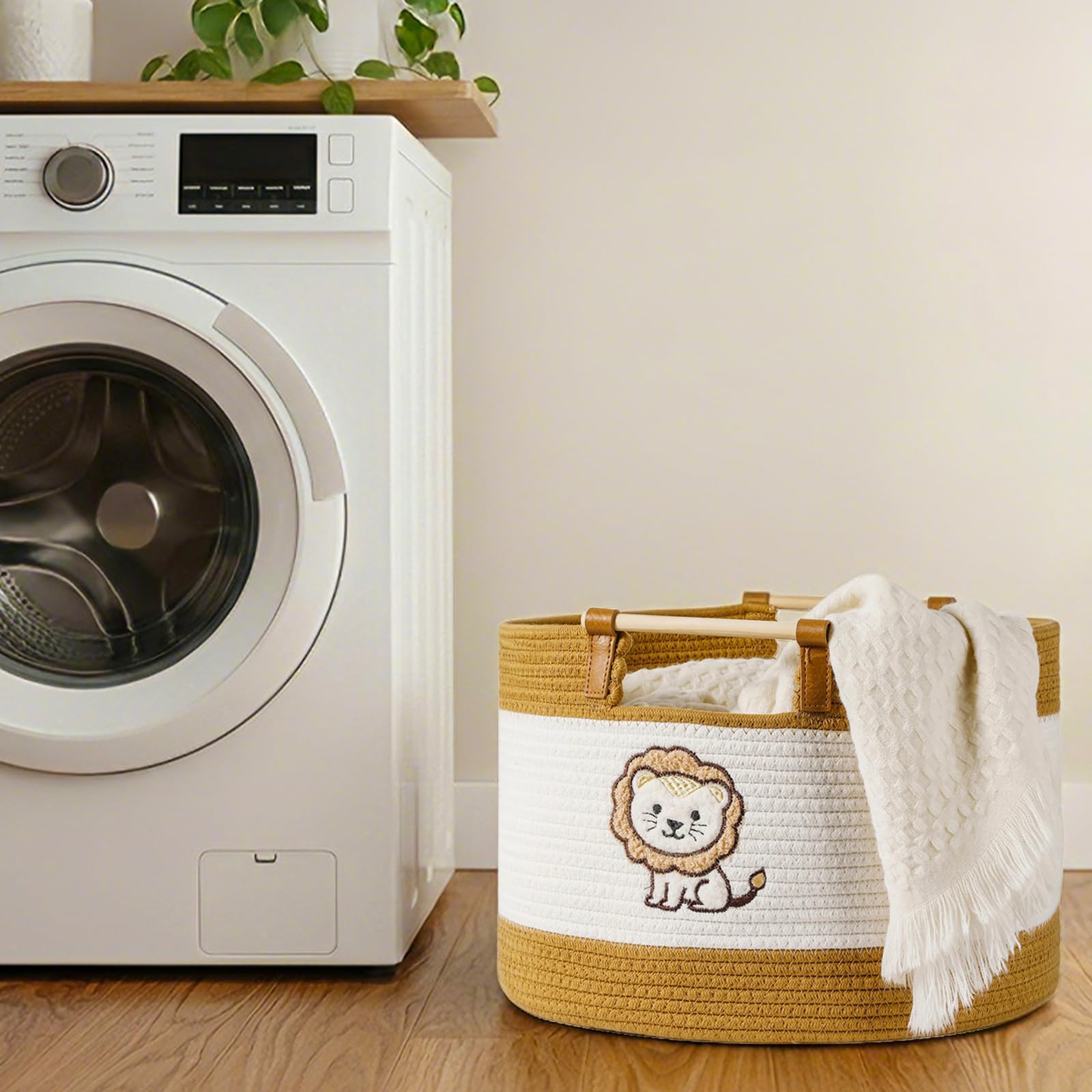 Grand panier à couvertures pour salon 35L, panier à linge pour bébé, bac de rangement pour jouets pour bébés et tout-petits, paniers de rangement pour organiser les jouets, panier à linge en corde de