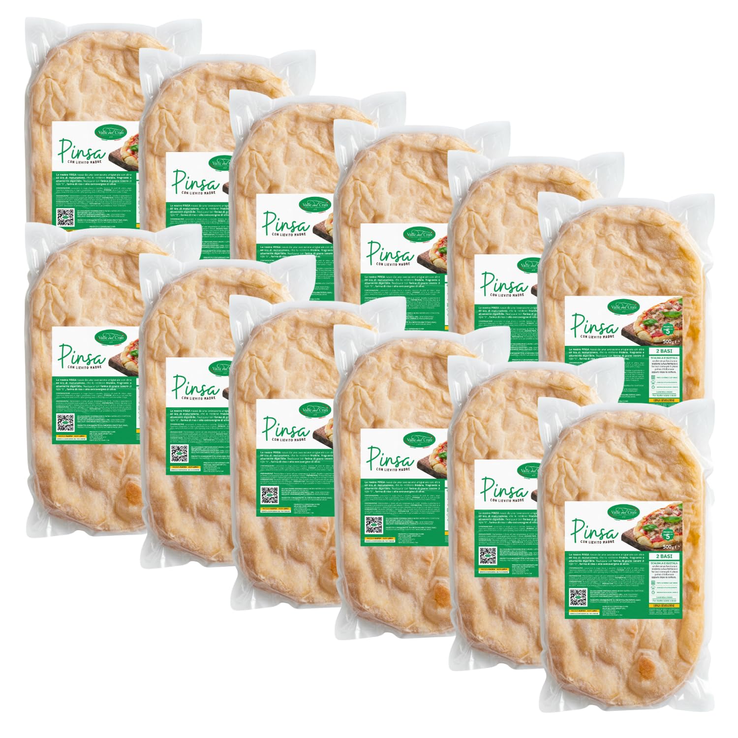 Valle del Crati 24 bases Pinsa italiennes | Pinsa prête en 5 minutes, Levain long, produit en Calabre, bases Pinsa de 250 grammes chacune