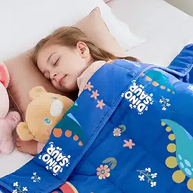 HOSUKKO Cobertor pesado de dinossauro azul de 2,3 kg - Cobertor respirável (91 x 122 cm, 2,3 kg)