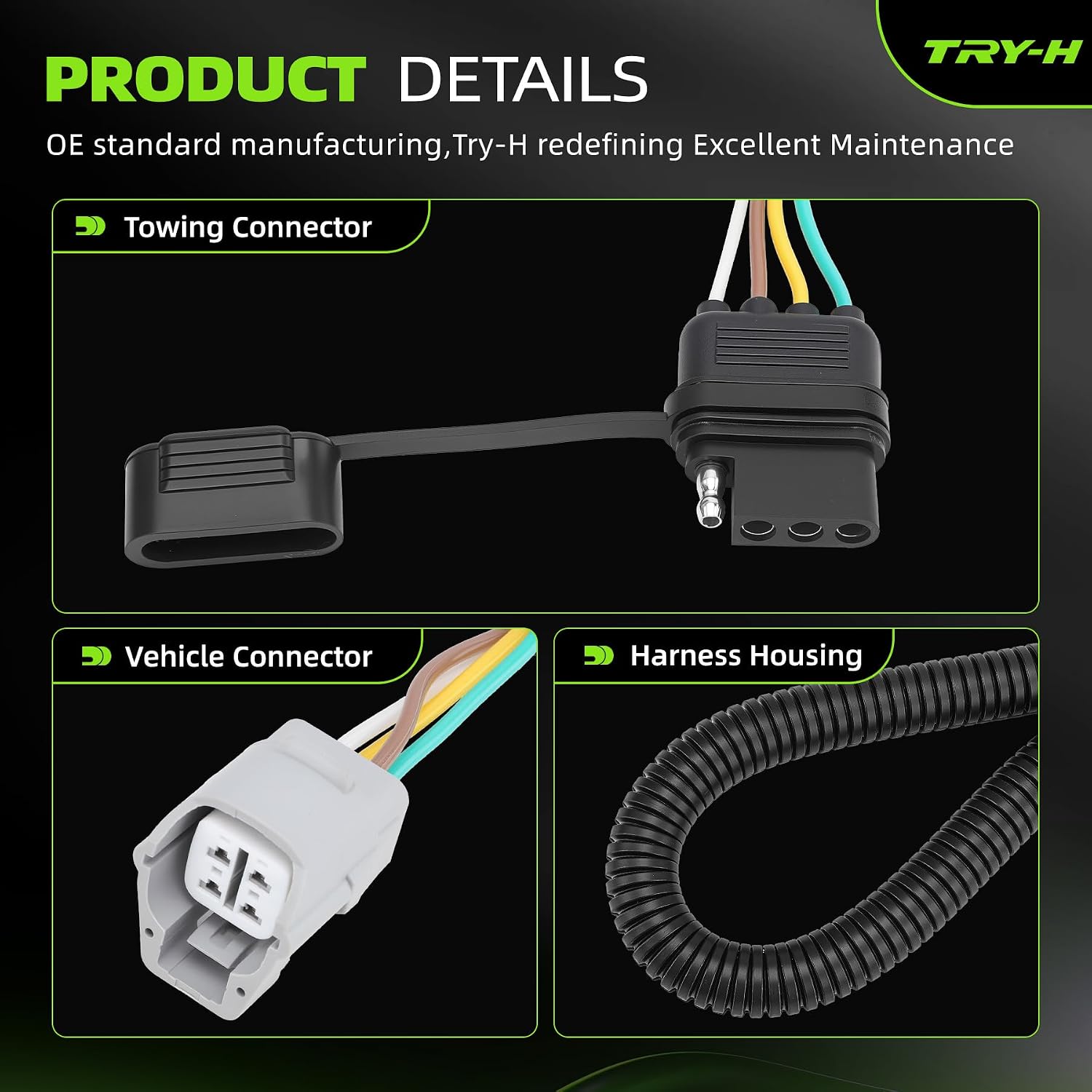 56083 4 Way Trailer Wiring Harness Compatible with 2020-2024 Toyota Highlander 2010-2023 Lexus RX350 RX450h 2018-2022 RX350L RX450h L (Factory Tow Package Required) T-Connector Hitch Light Wire
