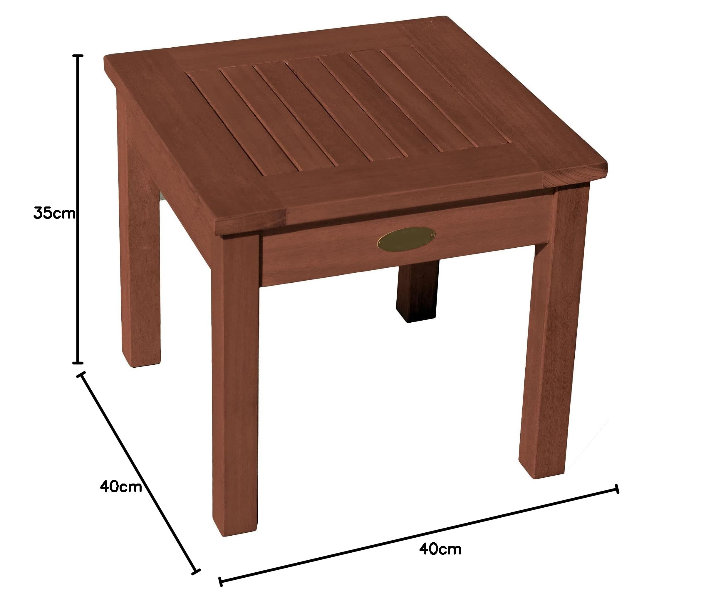 Tavolino da giardino in legno di eucalipto, 40 cm, colore: marrone scuro, piccolo tavolo da giardino in legno massiccio, tavolo per balcone, terrazza, giardino, fiori e piante