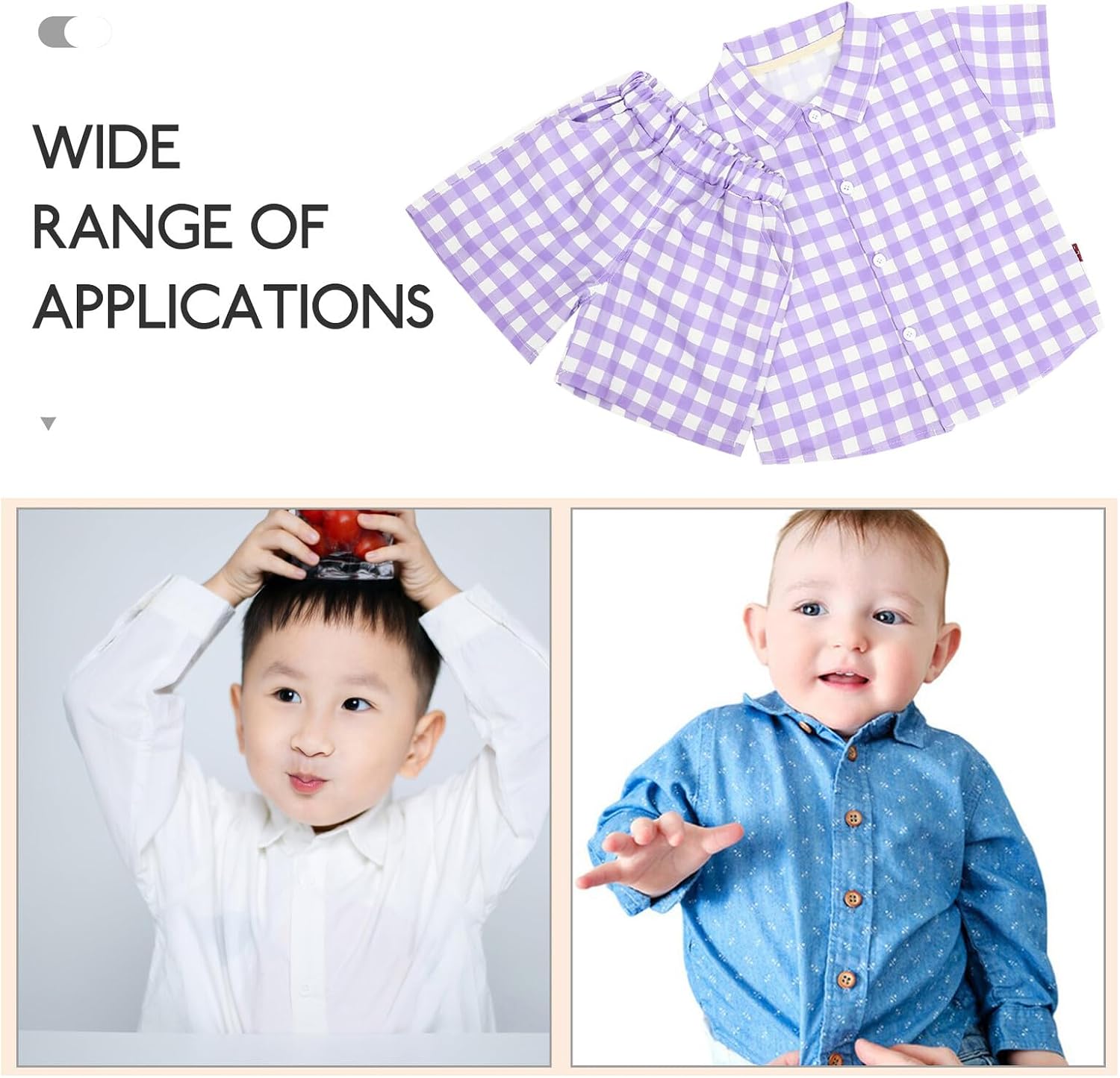 Holibanna Summer Suit Short Sleeve Shirt and Pants Set Breathable Cotton Plaid Boys Outfit for 100cm Height Boy Summer Clothing