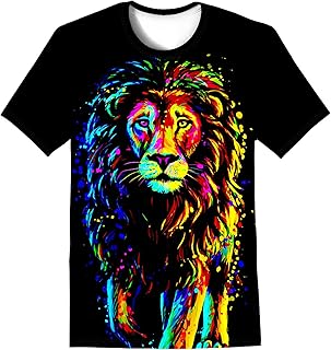 Boys Girls Teens Shirts 3D Colorful Graphic Funny Print Shirts for Youth Shirts Size 6-16 Years