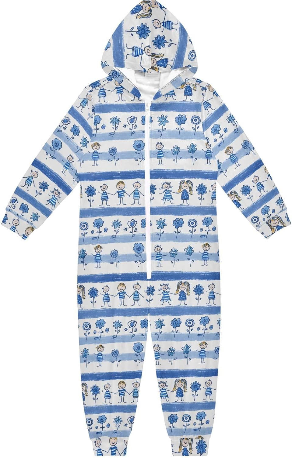 Onesie Pajamas Cute Soft Hooded Loungewear Sleepwear for Parties Sleepovers 4-14Y