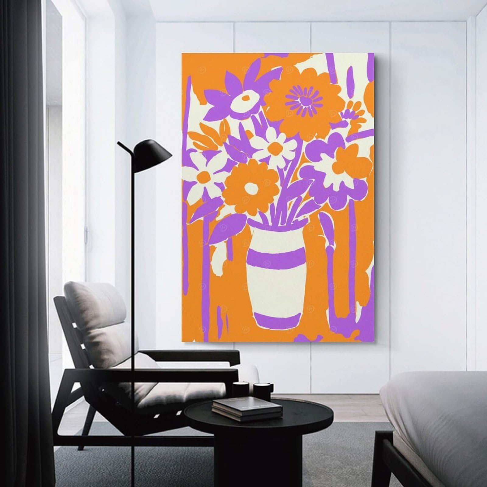 Junmoney Room Decor Wall Art Arlet Bouquet of Flowers, 24x36inch(60x90cm), for Home Lounge, Bedroom Or Reading Nook, Eye Catching Artwork for Blank Walls
