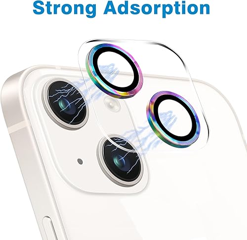 Miniatura 5 de Paquete de 3 protector de lente de cámara de vidrio templado para iPhone 14 de 6.1 pulgadas y iPhone 14 Plus de 6.7 pulgadas, Ultra HD, dureza 9H,