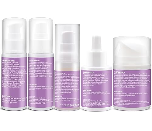 Miniatura 8 de Regalos para mujeres, kit de rutina para el cuidado de la piel antienvejecimiento, reduce las arrugas e hidrata la piel, limpiador facial, tónico,