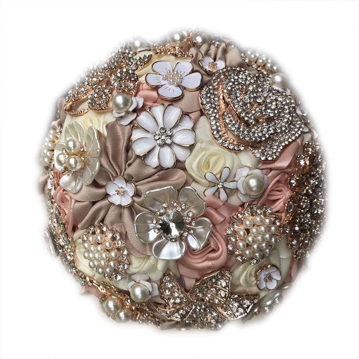 Wedding Bouquets for Bride Bridesmaids Bouquet Crystal Rhinestone Brooch Wedding Bouquets Brides Bridesmaids Hand Holding Flower