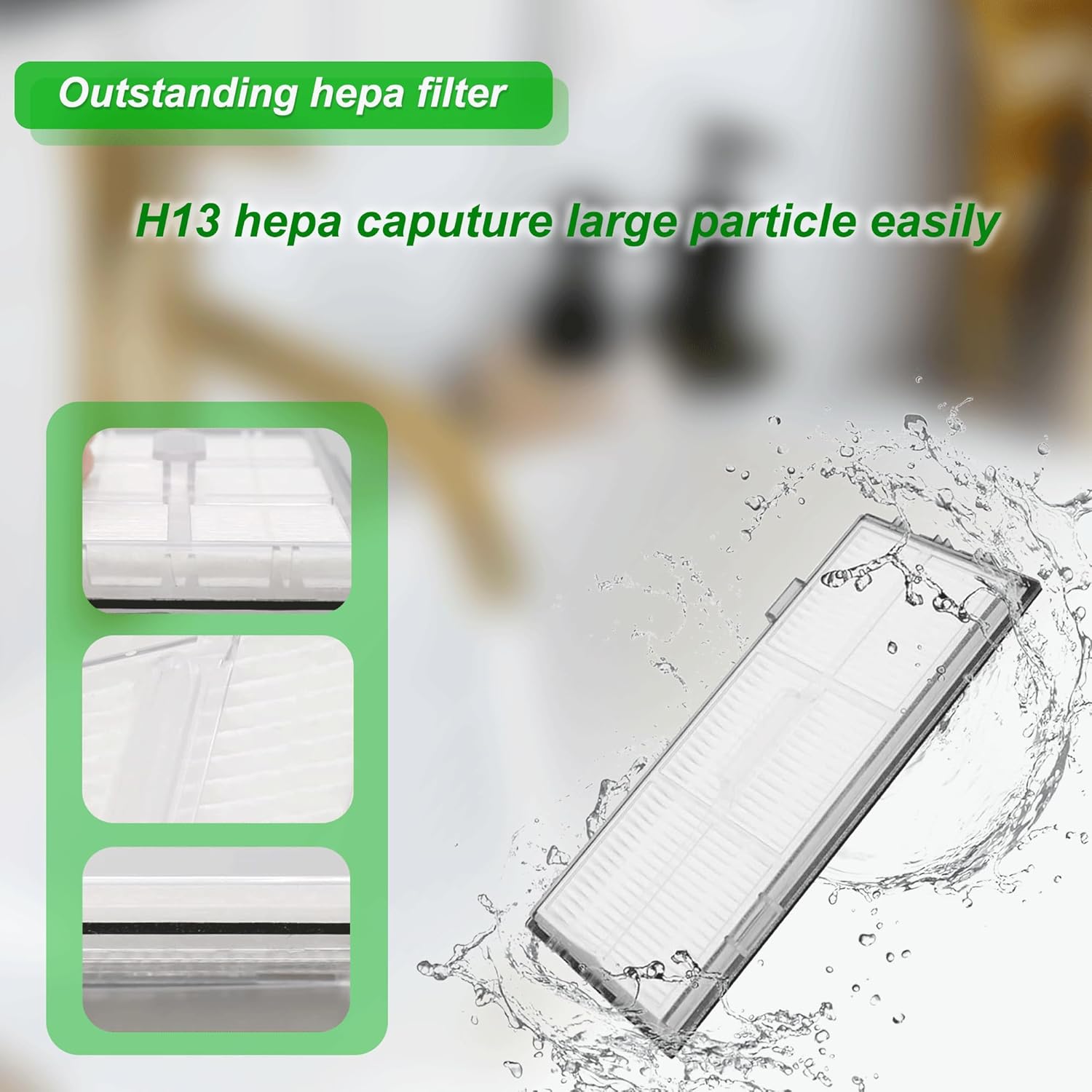 S7 Accessories Kit Compatible with Roborock S7, S7+, S7 MaxV, S7 MaxV Plus, 2 Main Brush,16Mop Cloth，2 Filter