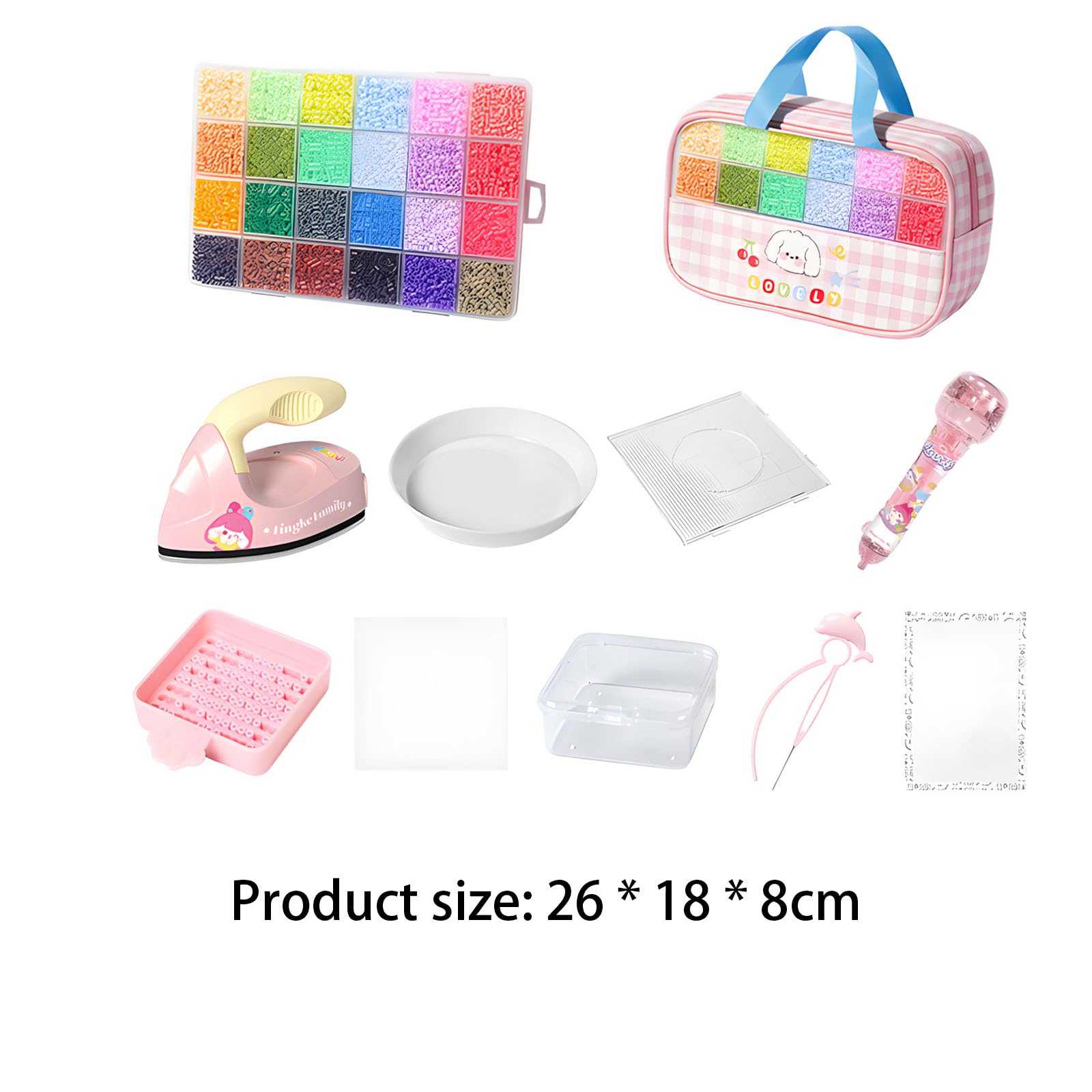 Lot de perles pour fusibles, art de Pâques, jouets éducatifs, perles fusibles avec boîte de rangement pour décoration artistique, cadeau d'anniversaire, kit de bricolage EVA