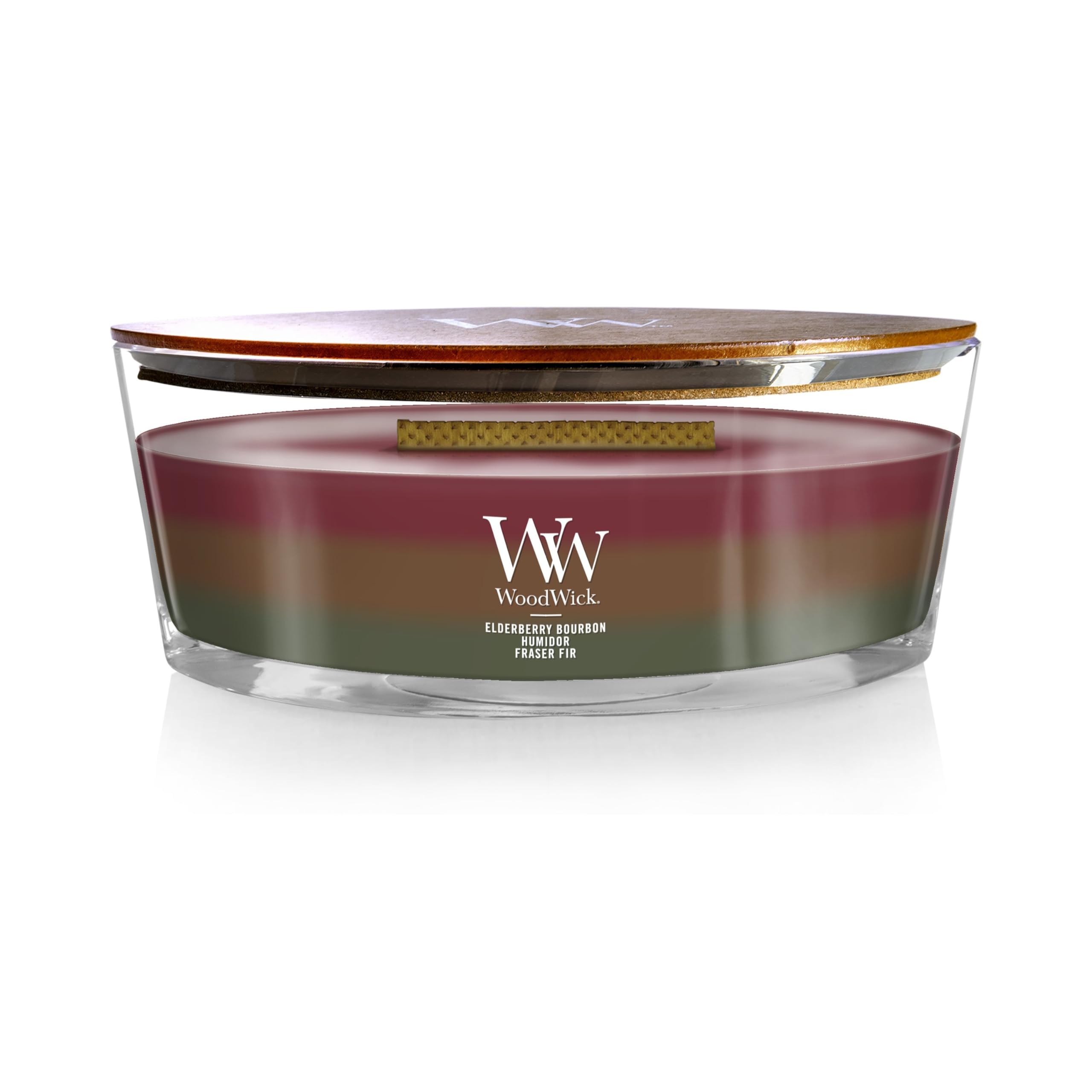 WoodWick Hearthside 香り付きトリロジー楕円キャンドル、パチパチと燃える、最大50時間の燃焼時間、16オンス