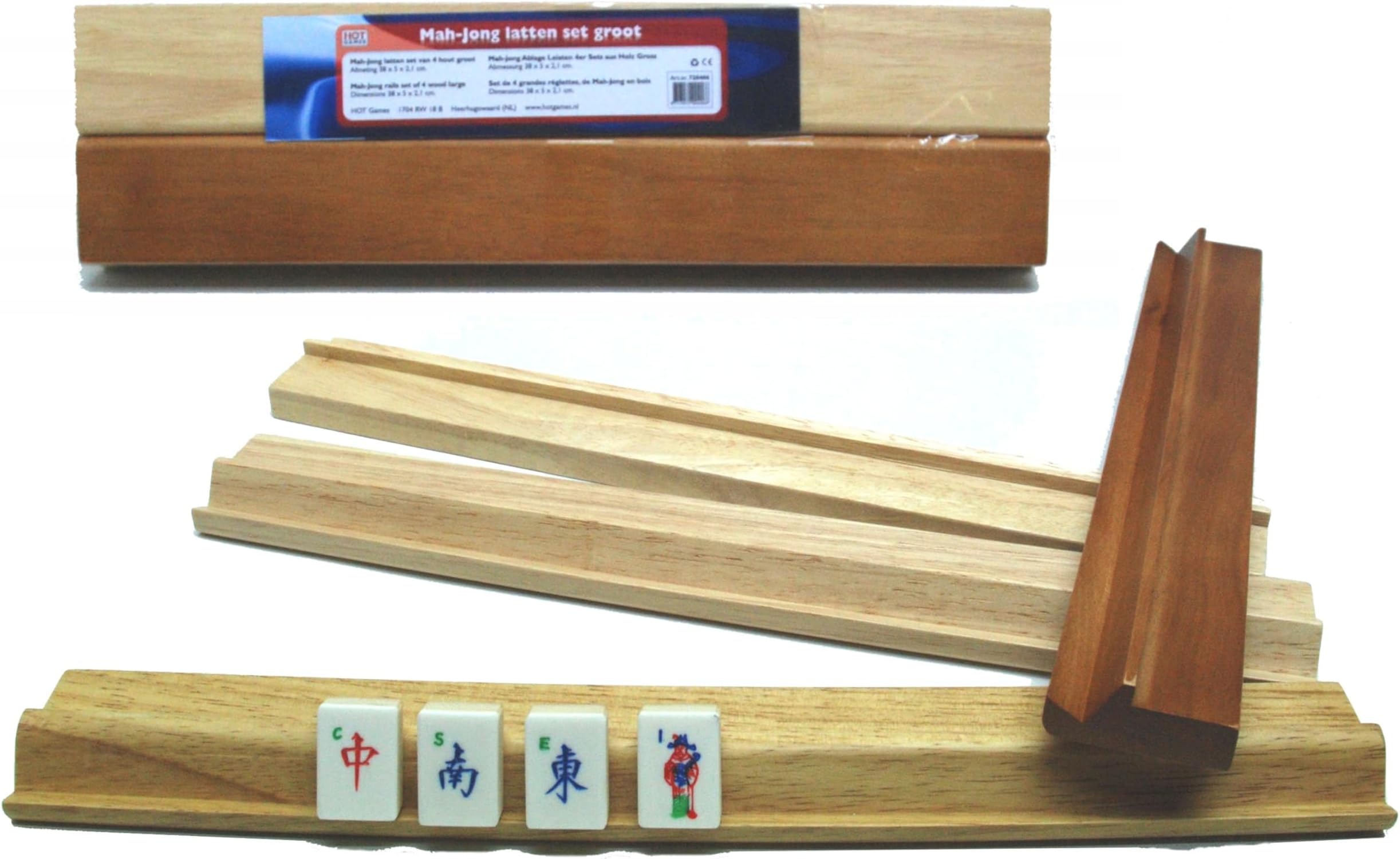 Set of 4 large Mah Jong (Mahjong) Tile Racks with ledges - 40cm