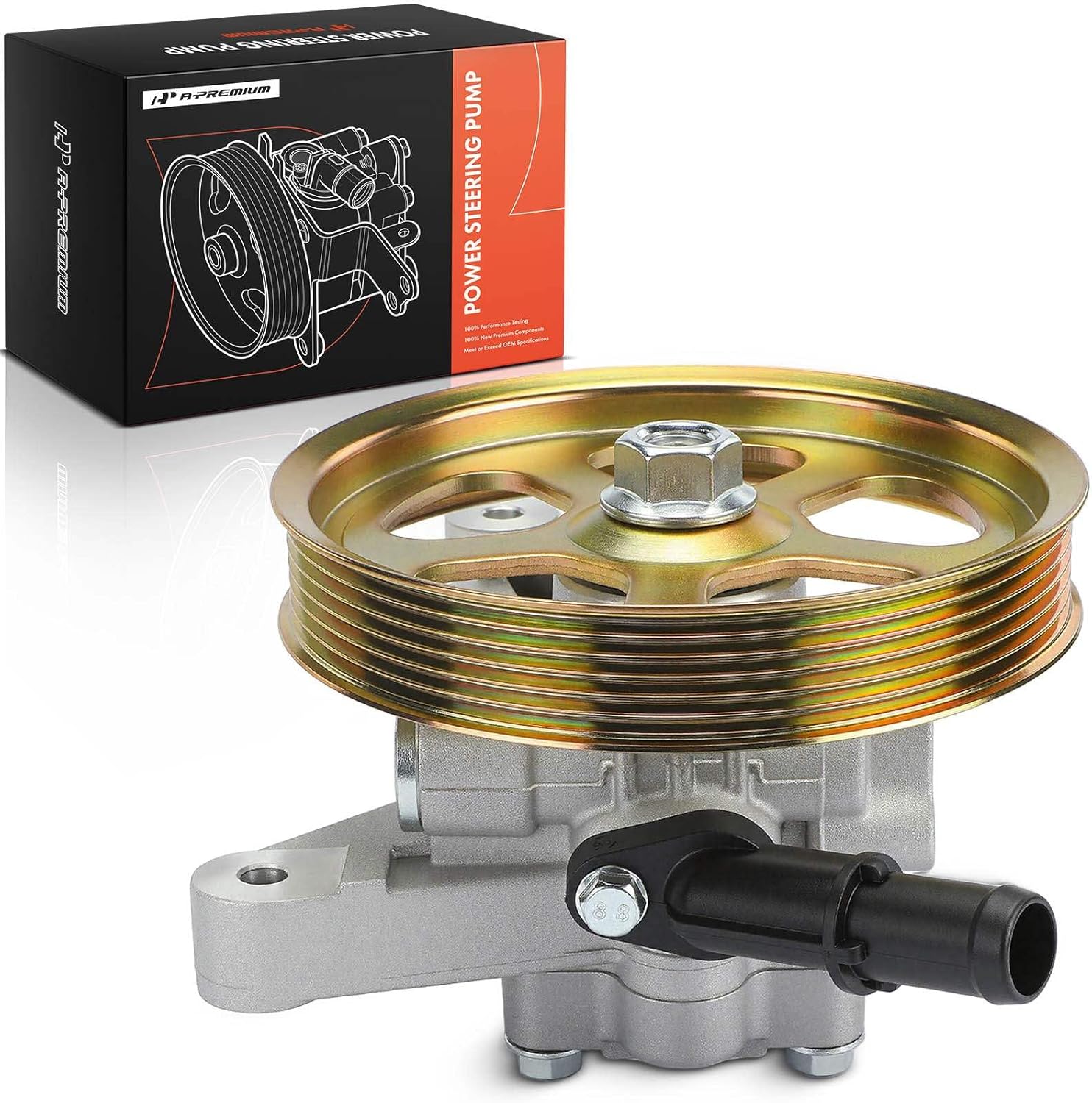 A-Premium Power Steering Pump, with Pulley, Compatible with Honda Accord 2008-2012, Accord Crosstour 2010-2011, Crosstour 2012, Pilot 2009-2011, V6 3.5L, Replace # 56110R70A11, 56110R70A12