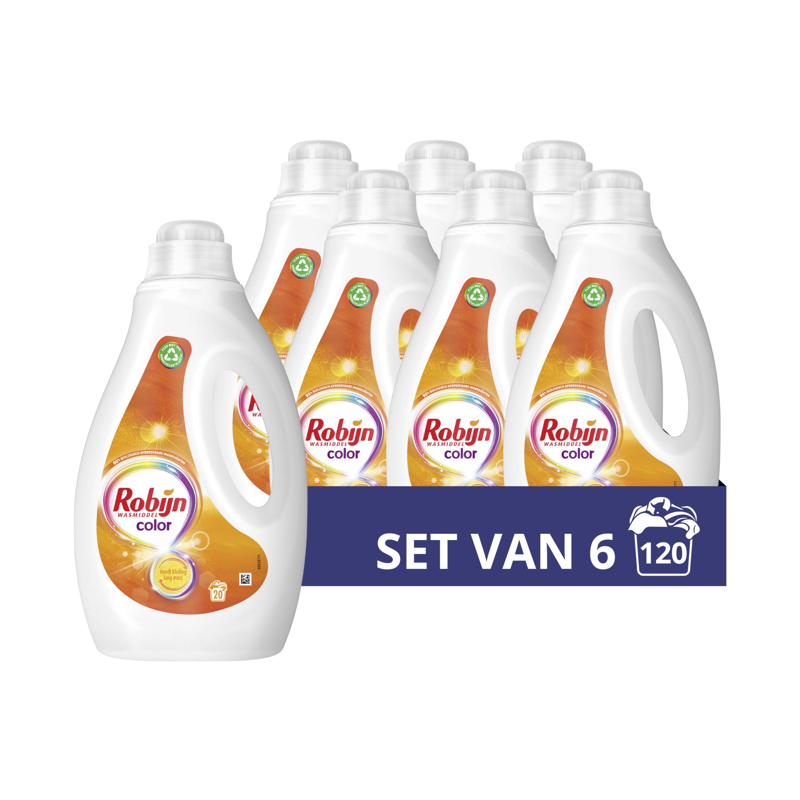 Robijn Color Vloeibaar Wasmiddel, voor de bonte en gekleurde was - 6 x 20 wasbeurten - Voordeelverpakking