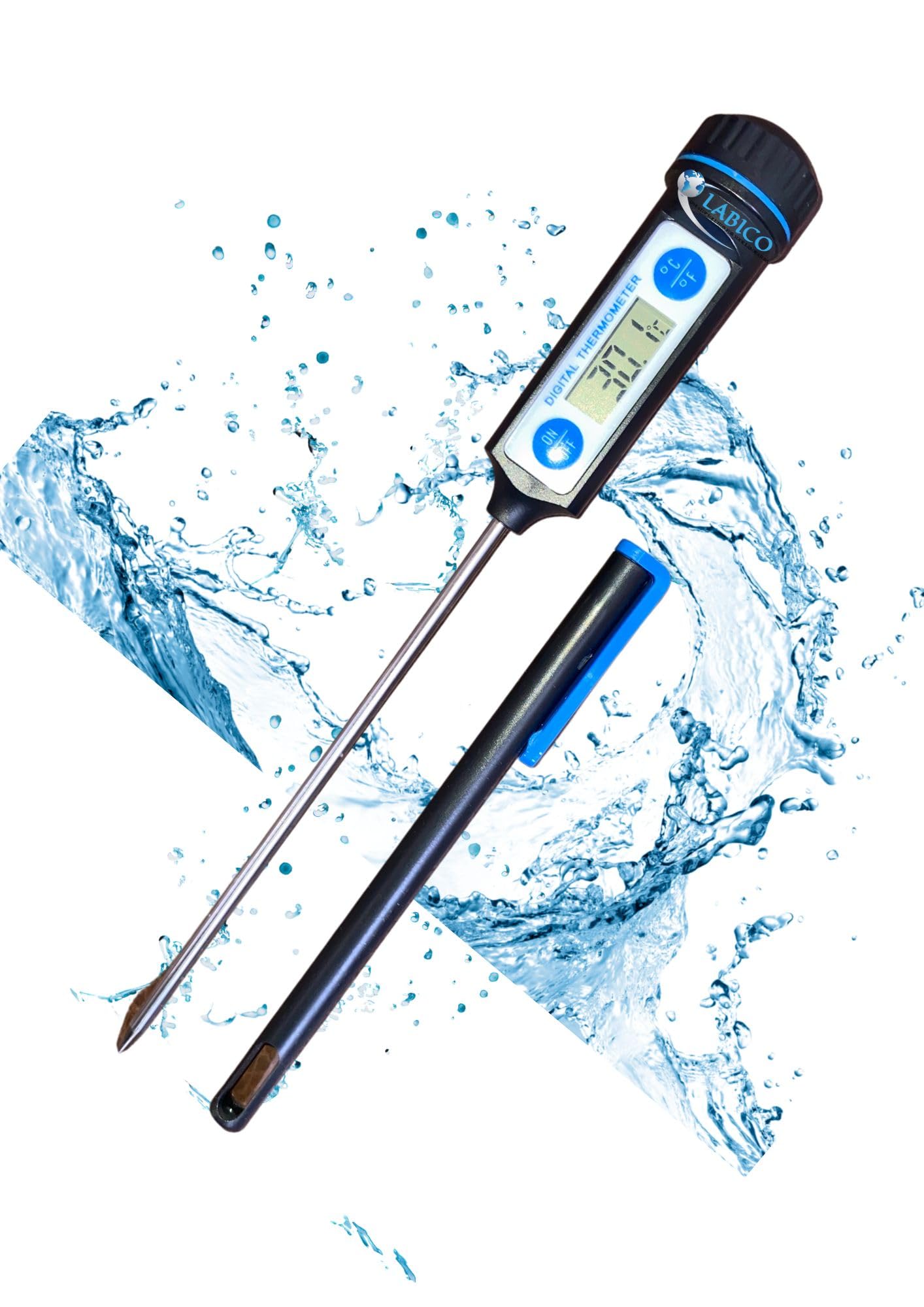 LABICO Waterproof IPX7 Thermometer with 5" Long Probe. Instant Read Thermometer for Food, Liquid, Candle, Cooking… (B0D9HF6FGH) Amazon Price History, Amazon Price Tracker