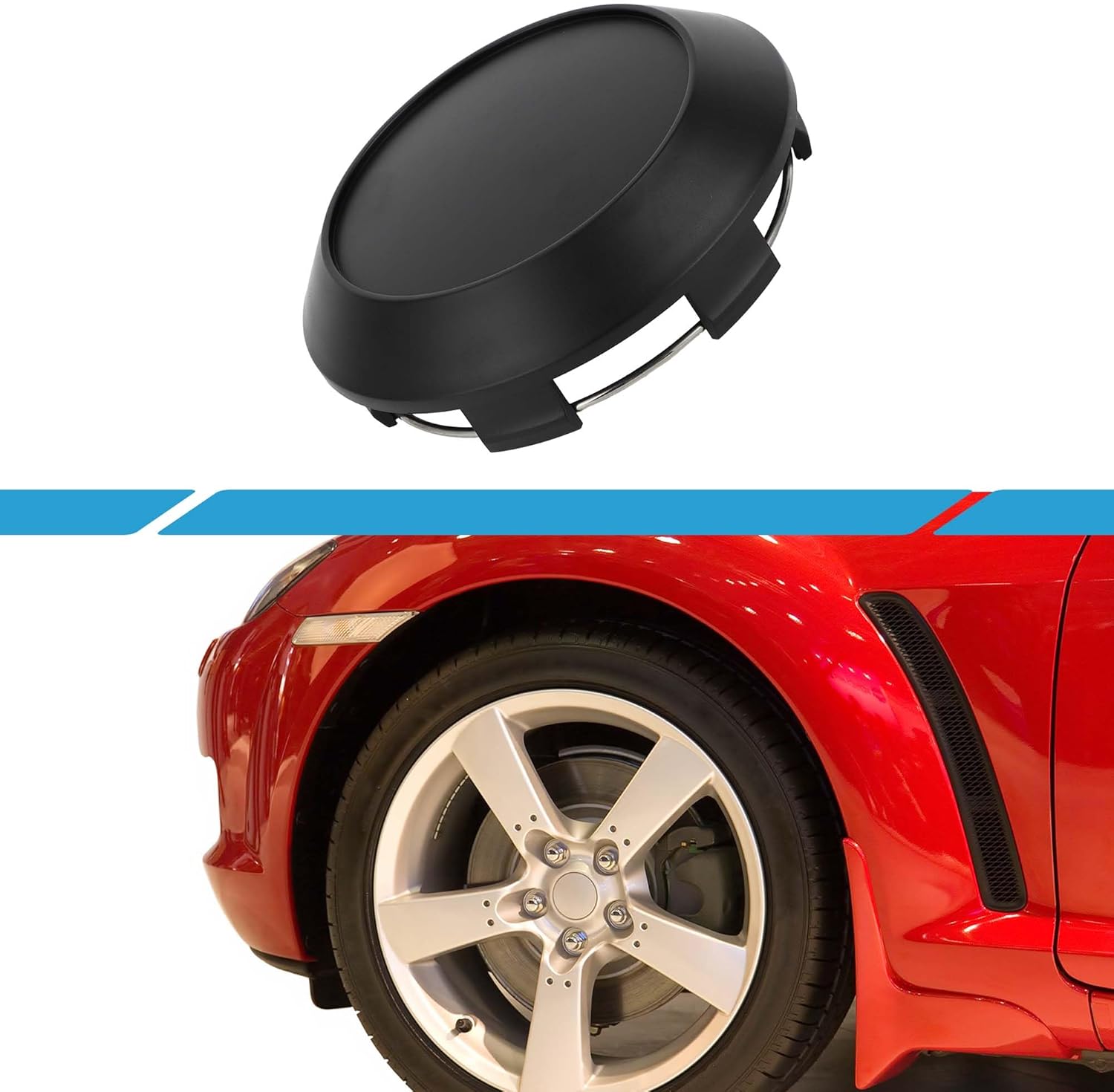 4Pcs Universal Wheel Center Hub Cap Durable 102mm 4.02" Outside Diameter Vehicle Hub Covers for SUV Truck Automotive Plastic Matte Black