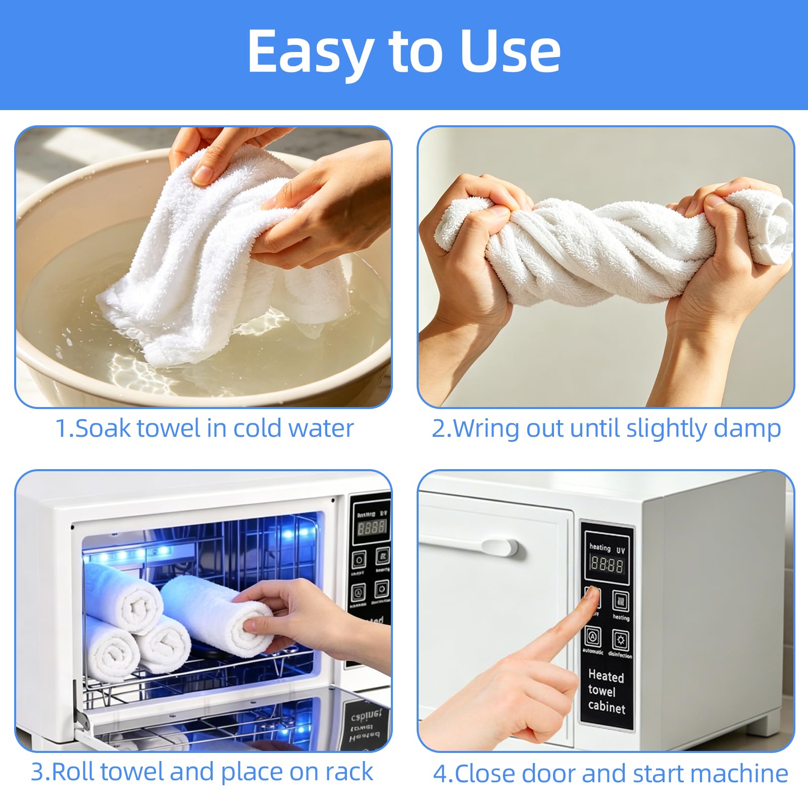 10L Handtuchwärmer, Hot Towel Warmer Cabinet mit Touchscreen, Digitalanzeige, UV Sterilisation, 4-in-1 Funktion Handtuchwärmegerät Elektrisch 167℉ für Gesichtspflege, Spa, Salon & Home Use