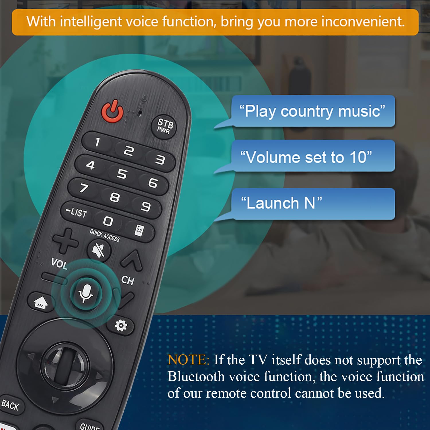 AN-MR18BA Magic Afstandsbediening Geschikt voor LG Smart TV's, YiBiChin Vervanging ALLEEN voor LG Smart Android TV AN-MR18BA Remote Commander, met stem, magie, aanwijzer functie