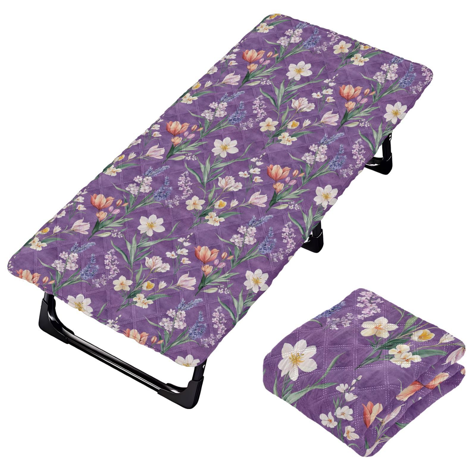 Flower Lavender Flowers Purple Travel Toddler Bed Sheet Soft & Comfortable Cot Sheet for Cot Portable Toddler for Children Sleeping Cot 50' x 25' (Bed Not Included)